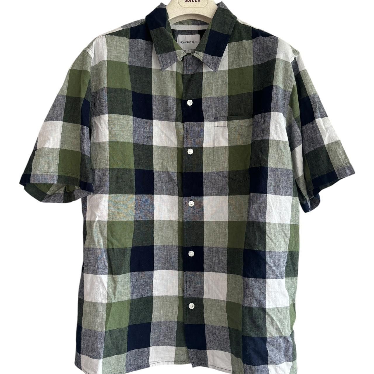 Norse Projects Norse projects Carsten cotton linen check shirt green Size US S / EU 44-46 / 1 - 1 Thumbnail