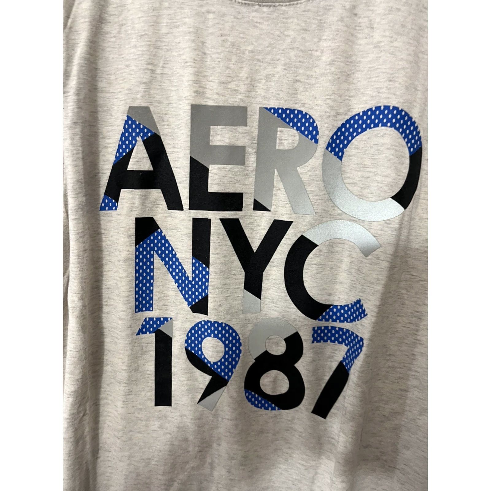 Vintage Aéropostale Men's Short Sleeve T-Shirt Medium Polka Dot Graphic Beige USA Size US M / EU 48-50 / 2 - 3 Thumbnail