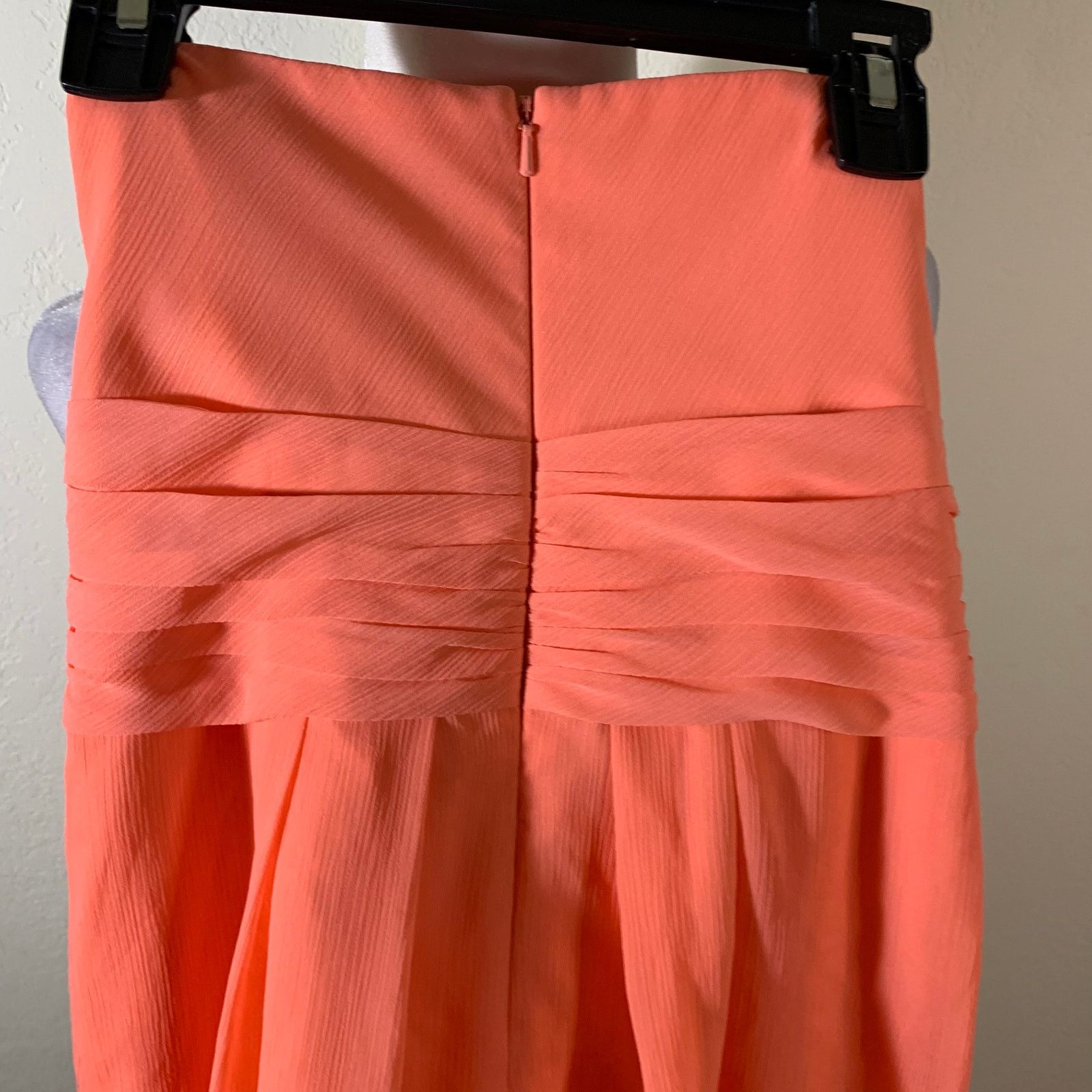 Other David's Bridal Womens Dress Coral Strapless Size XS / US 0-2 / IT 36-38 - 4 Thumbnail