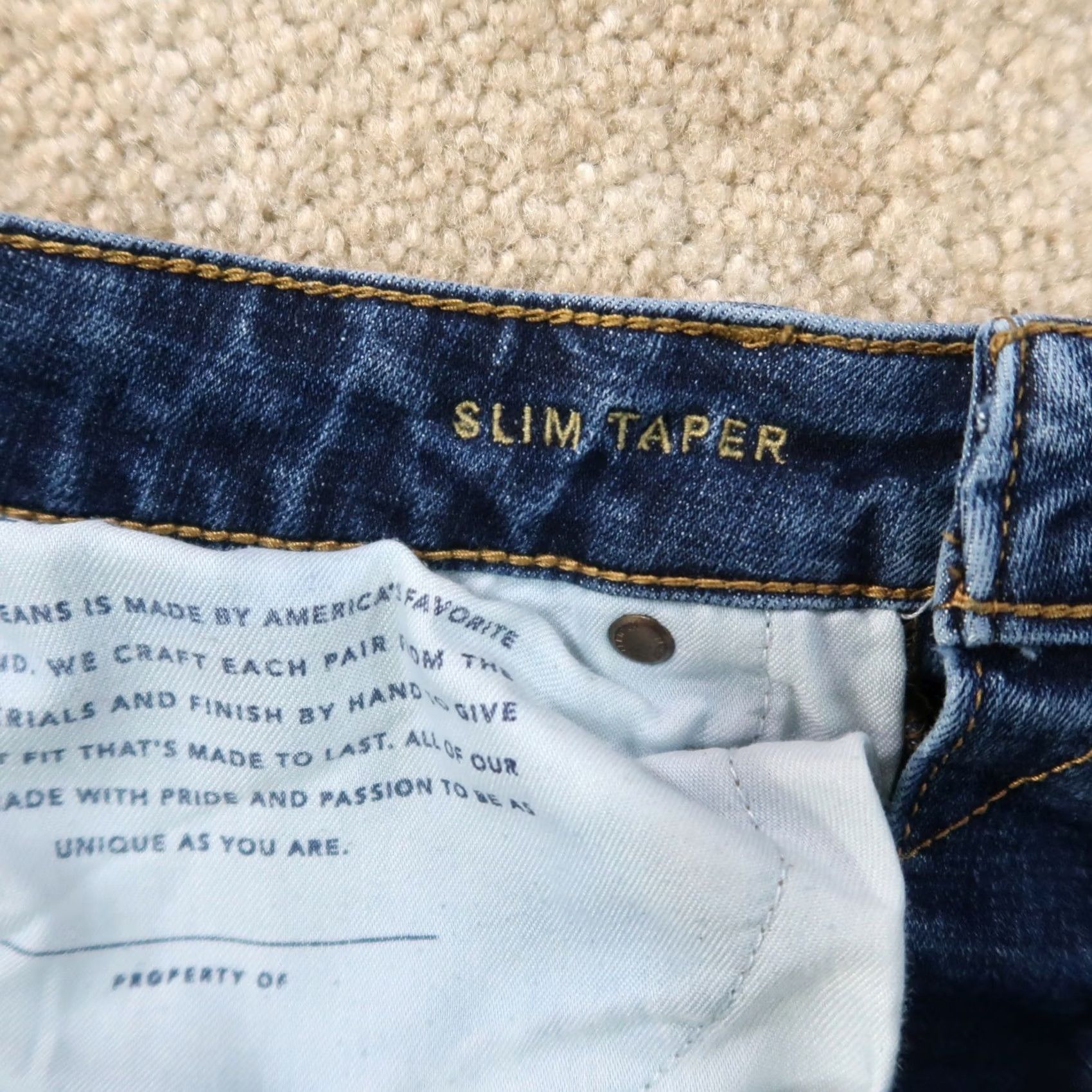 American Eagle Outfitters American Eagle Outfitters Jeans Slim 34x36 Blue Denim Distressed 5-Pocket Men’s Slim Fit Classic Straight Pant Size US 34 / EU 50 - 4 Thumbnail