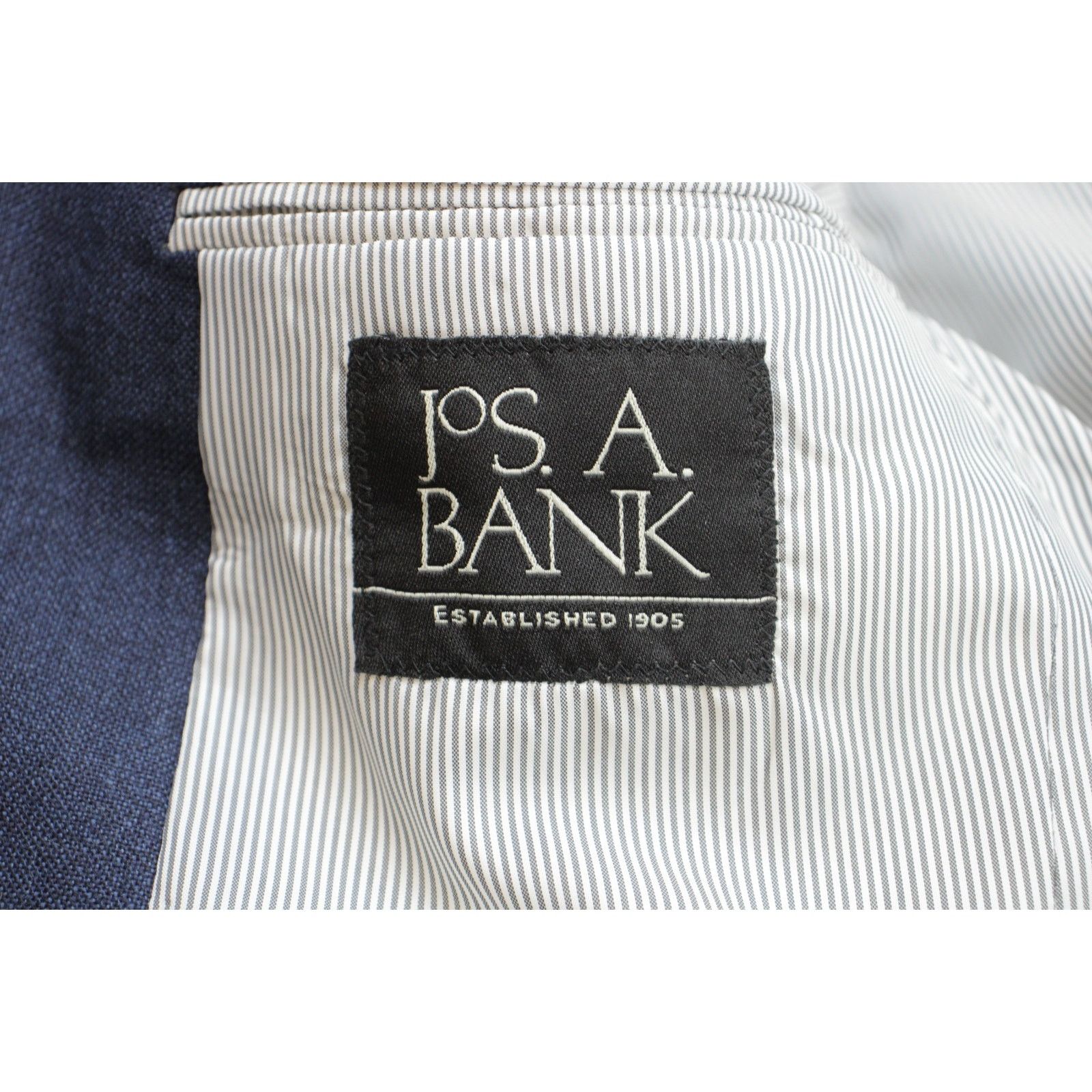 Jos. A. Bank Jos A Bank Blazer Mens 38R Blue Linen Wool Lined 2 Buttons Size 38R - 5 Thumbnail