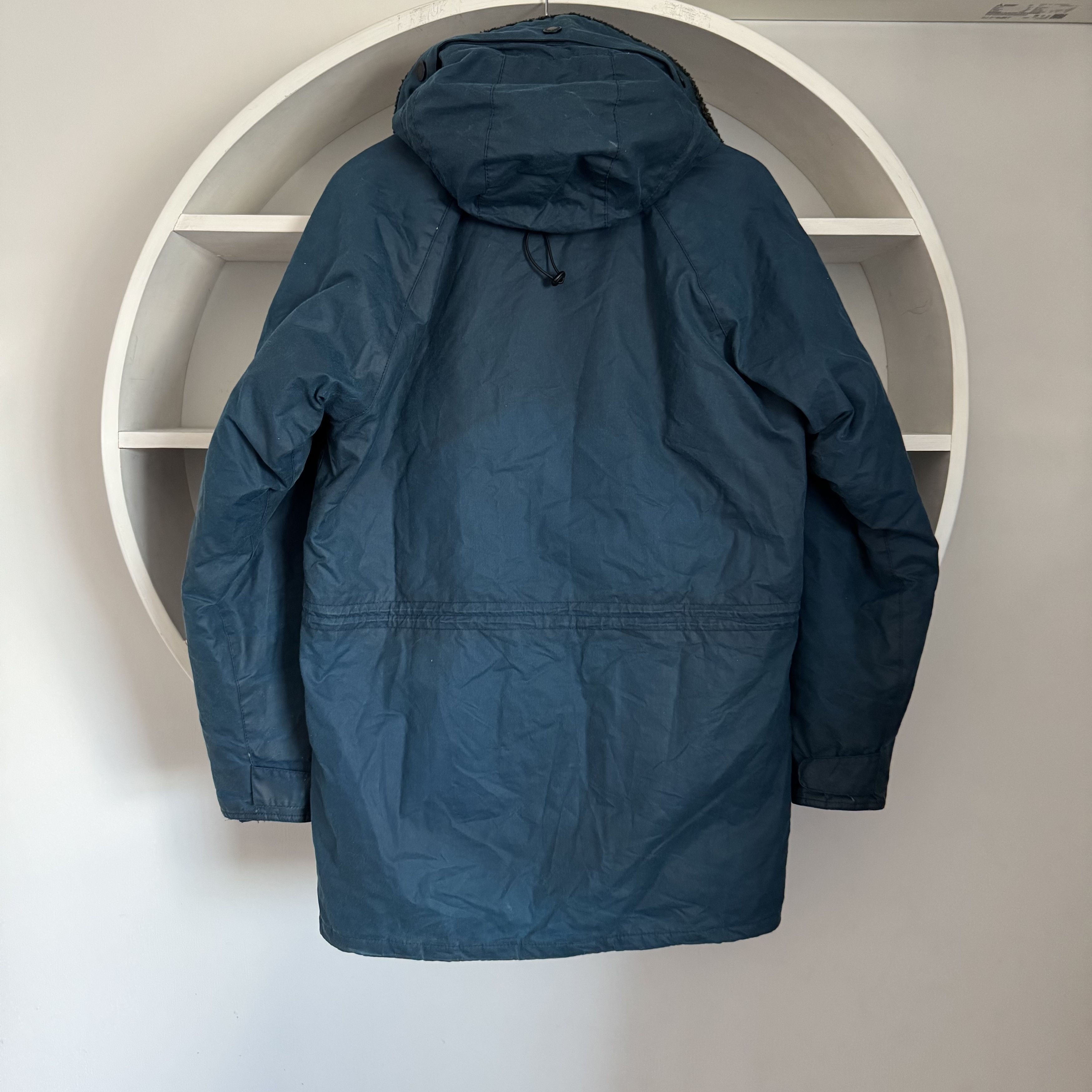 Barbour Men's BARBOUR FENTON Storm System Waxed Blue Warm Jacket S Size US S / EU 44-46 / 1 - 3 Thumbnail