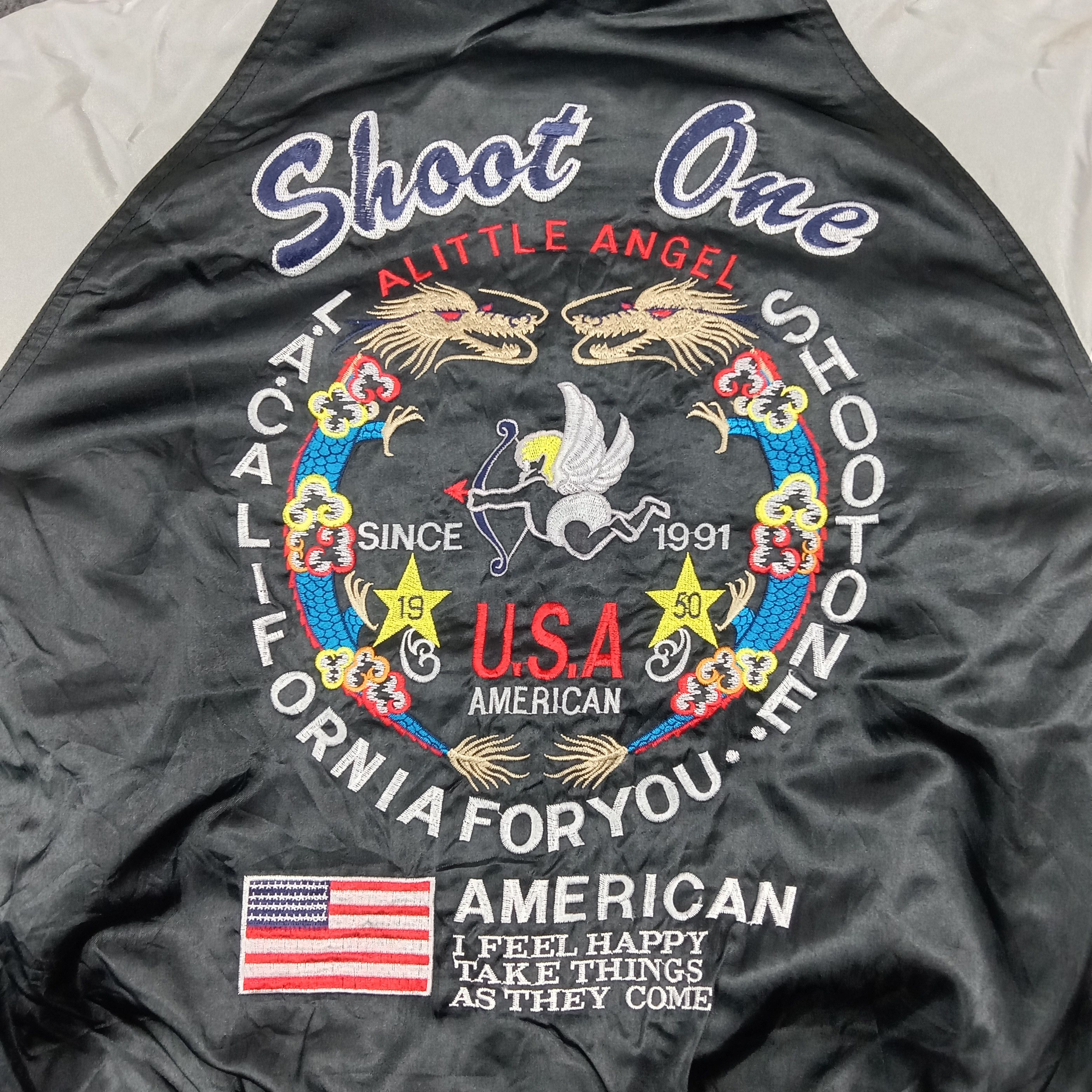 Japanese Brand Reversible Sukajan Bomber American Spirit Shoot One C291N24 Size US M / EU 48-50 / 2 - 2 Thumbnail