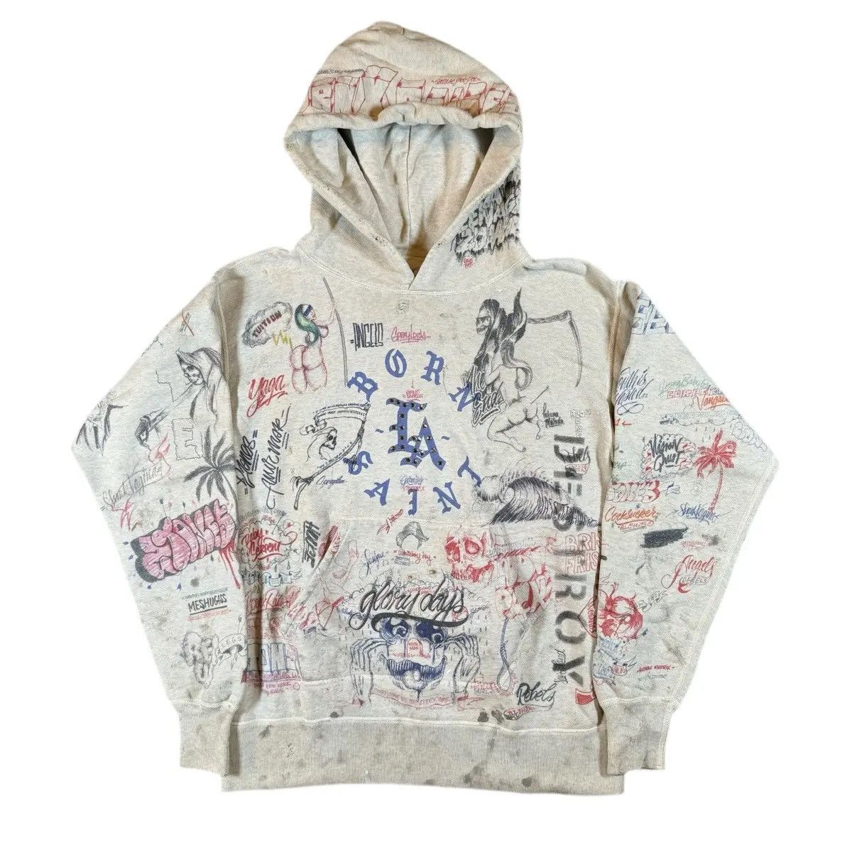 Saint Michael Saint Michael Born x Raised Graffiti Hoodie | Grailed
