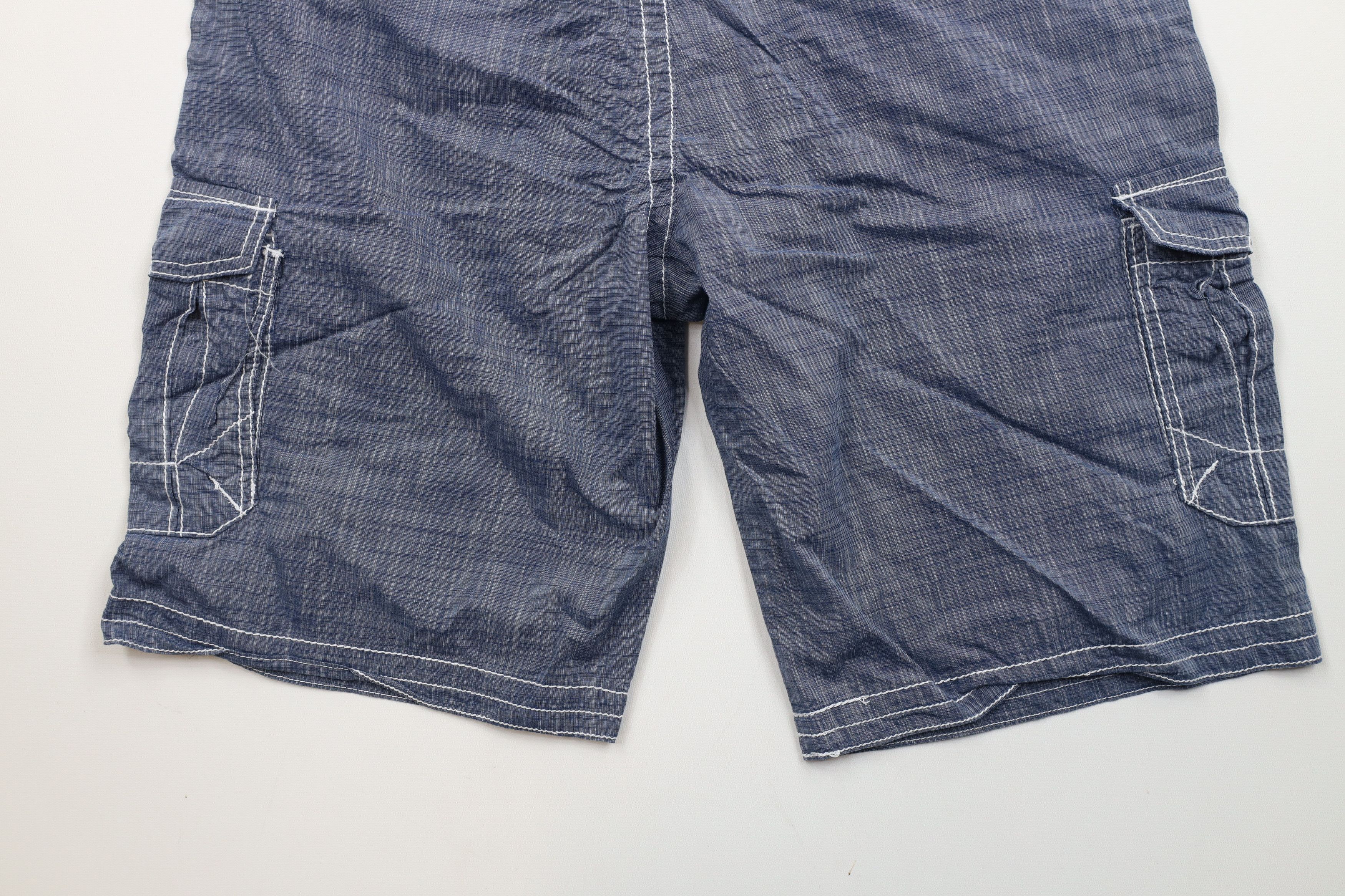 Buckle Black × Vintage Buckle Black Chambray MMA Fighting Cargo Shorts Blue Cotton Size US 34 / EU 50 - 11 Thumbnail