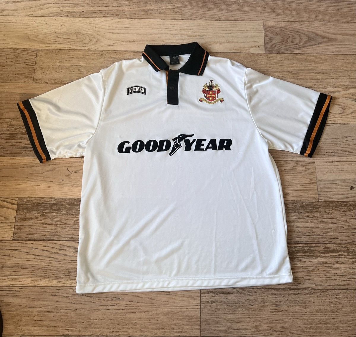 image of Nutmeg x Soccer Jersey Vintage 90's Wolverhampton Soccer Jersey Away 1994 - 1996 in White (Size XL)