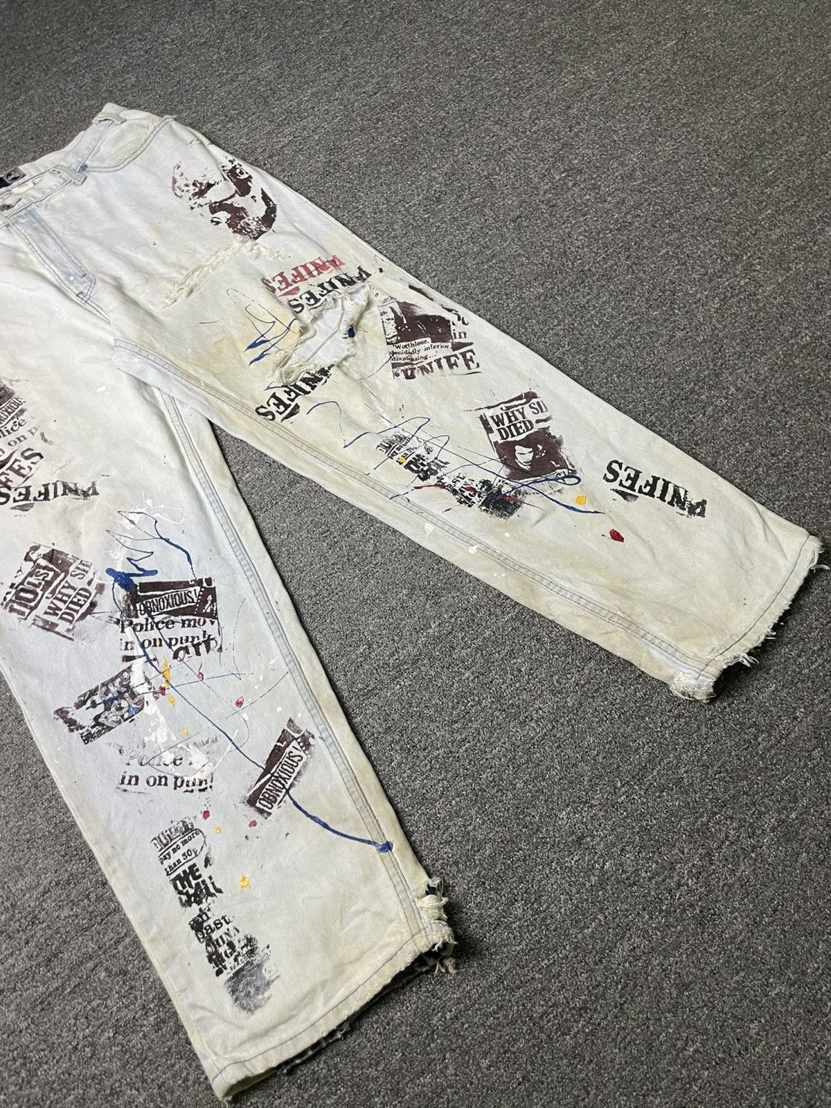 Levi's Vintage Levis Custom Print Denim Jeans (74) Size US 35 - 3 Thumbnail