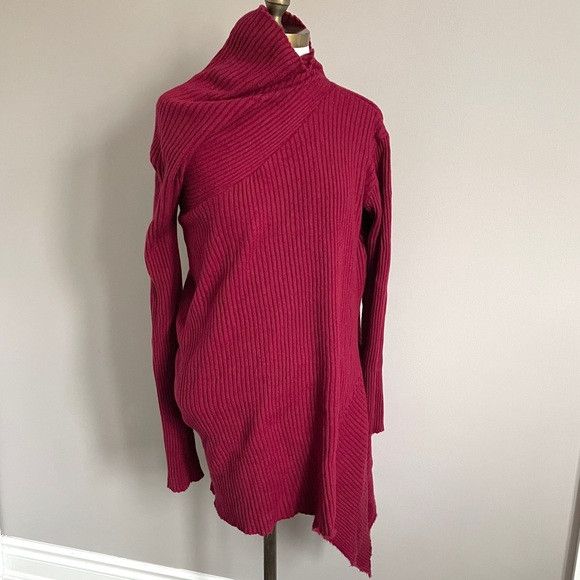 Marques'Almeida Marques Almeida Burgundy Ribbed Merino Wool Sweater - XS/S Size XS / US 0-2 / IT 36-38 - 3 Thumbnail