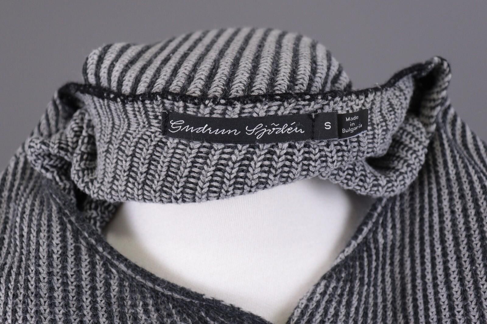 Designer Gudrun Sjöden Gray Pinstriped Knit Cardigan Sweater Size S Size S / US 4 / IT 40 - 12 Thumbnail