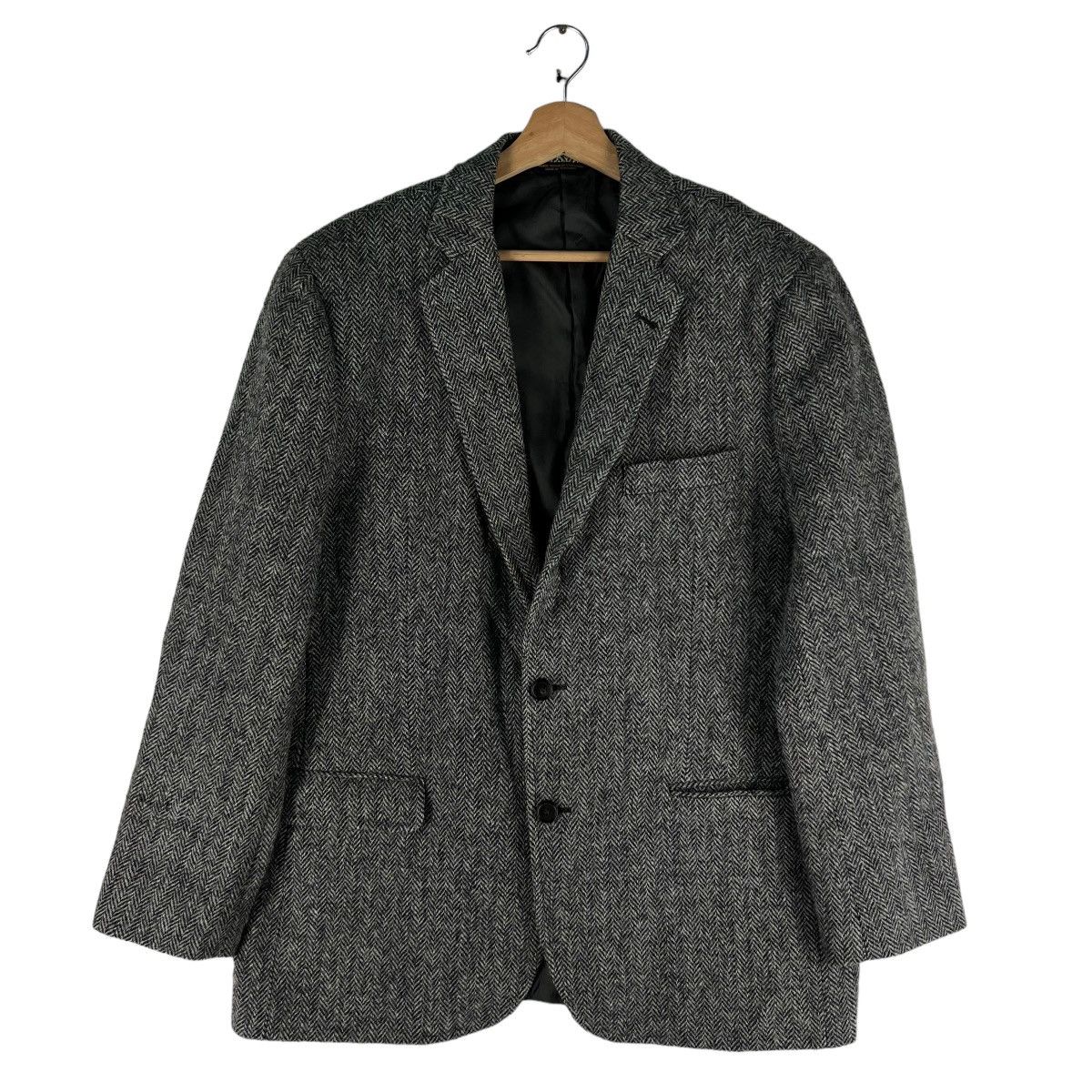 Harris Tweed 🔥VINTAGE WOOL JACKET HARRIS TWEED HERRINGBONE DOUBLE BREAST Size US M / EU 48-50 / 2 - 1 Thumbnail