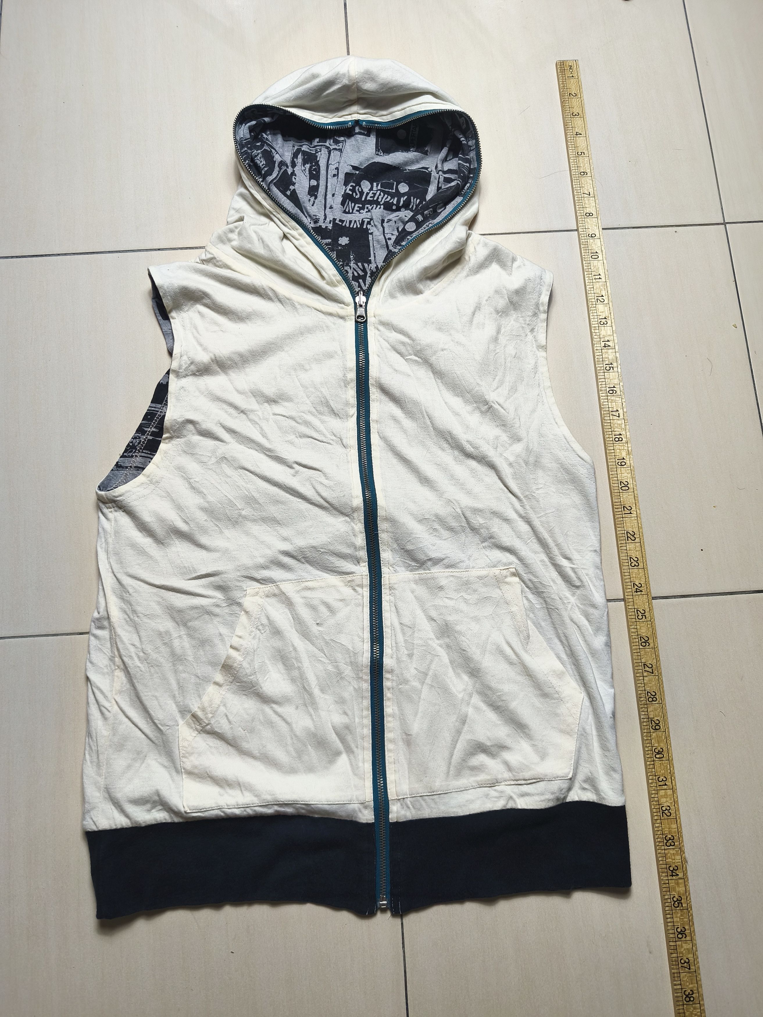 Japanese Brand Quash full zip sleeve less hoodie reversible full print L Size US L / EU 52-54 / 3 - 3 Thumbnail