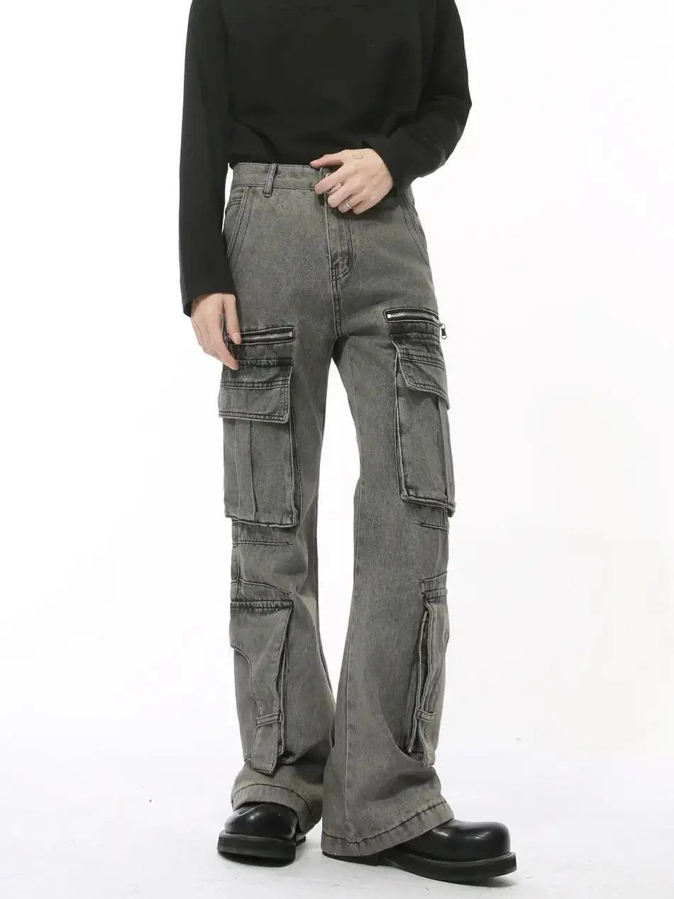 Japanese Brand Retro loose high street pocket zipper jeans Size US 32 / EU 48 - 2 Thumbnail
