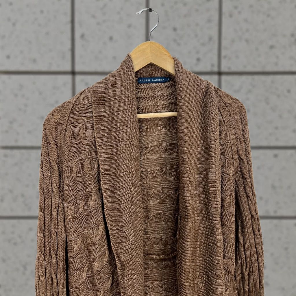 Ralph Lauren Ralph Lauren Linen Open Cardigan Knit Sweater Women S Vintage 100% Linen S Light Mokka Brown Front Open Armpit 22in Length 28in Sleeve 29.5in Mens? Size S / US 4 / IT 40 - 1 Thumbnail