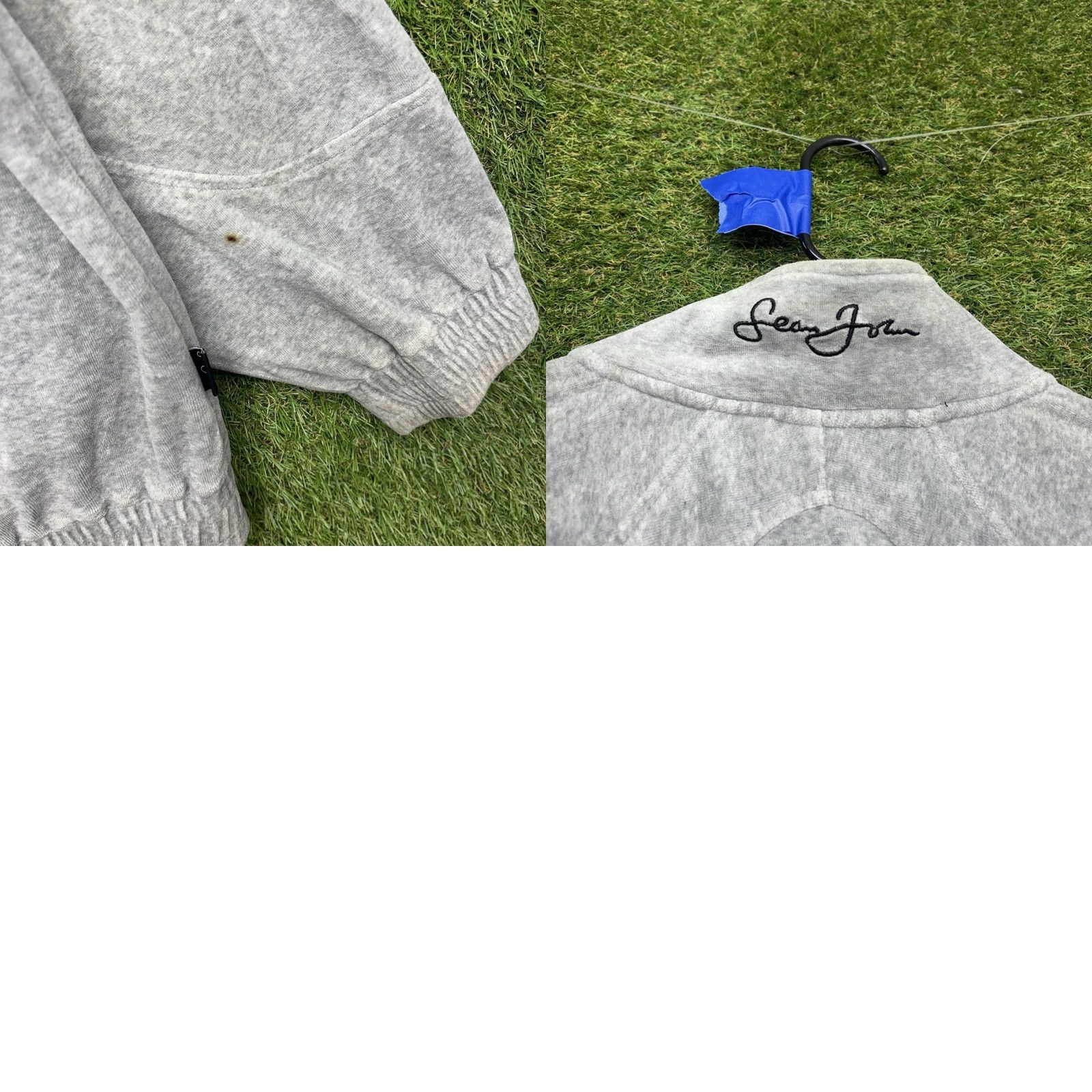 Sean John Sean John Jacket Mens 3XL Velour Track Zip Up 90s Vintage Gray Long Sleeve Velour Jacket Track Size US XXL / EU 58 / 5 - 9 Thumbnail