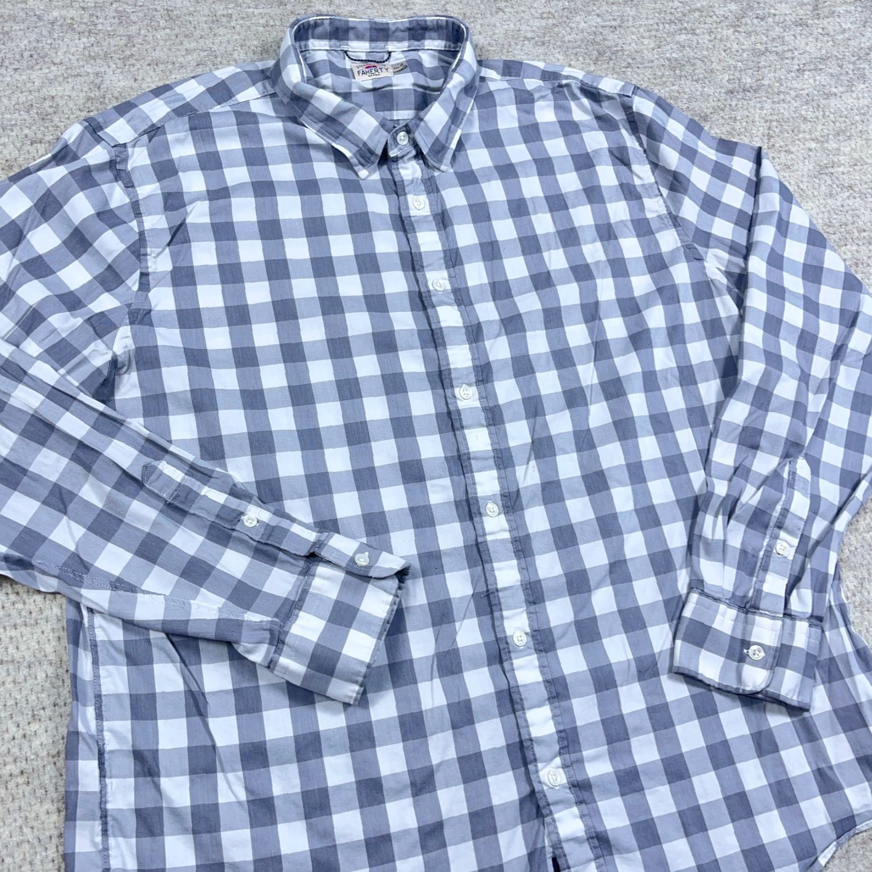 Faherty Faherty Shirt Men 2XL Grey Plaid Button-Up Cotton Casual Modern Preppy Shirt Mens Size US XXL / EU 58 / 5 - 3 Thumbnail