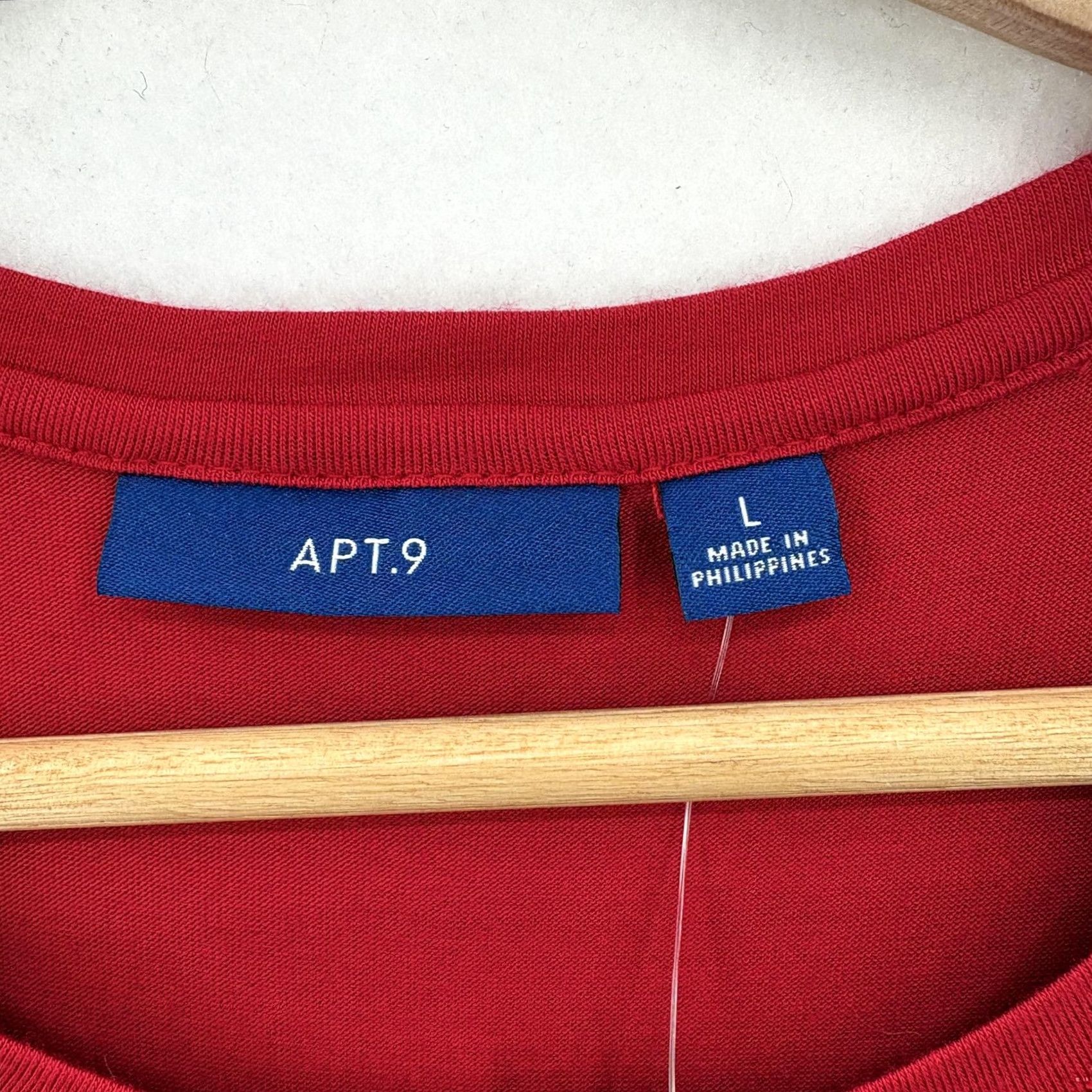 Apt. 9 APT 9 Shirt Womens Large Tango Red Sleeveless Tank Tunic Textured Hem Blouse Size L / US 10 / IT 46 - 3 Thumbnail