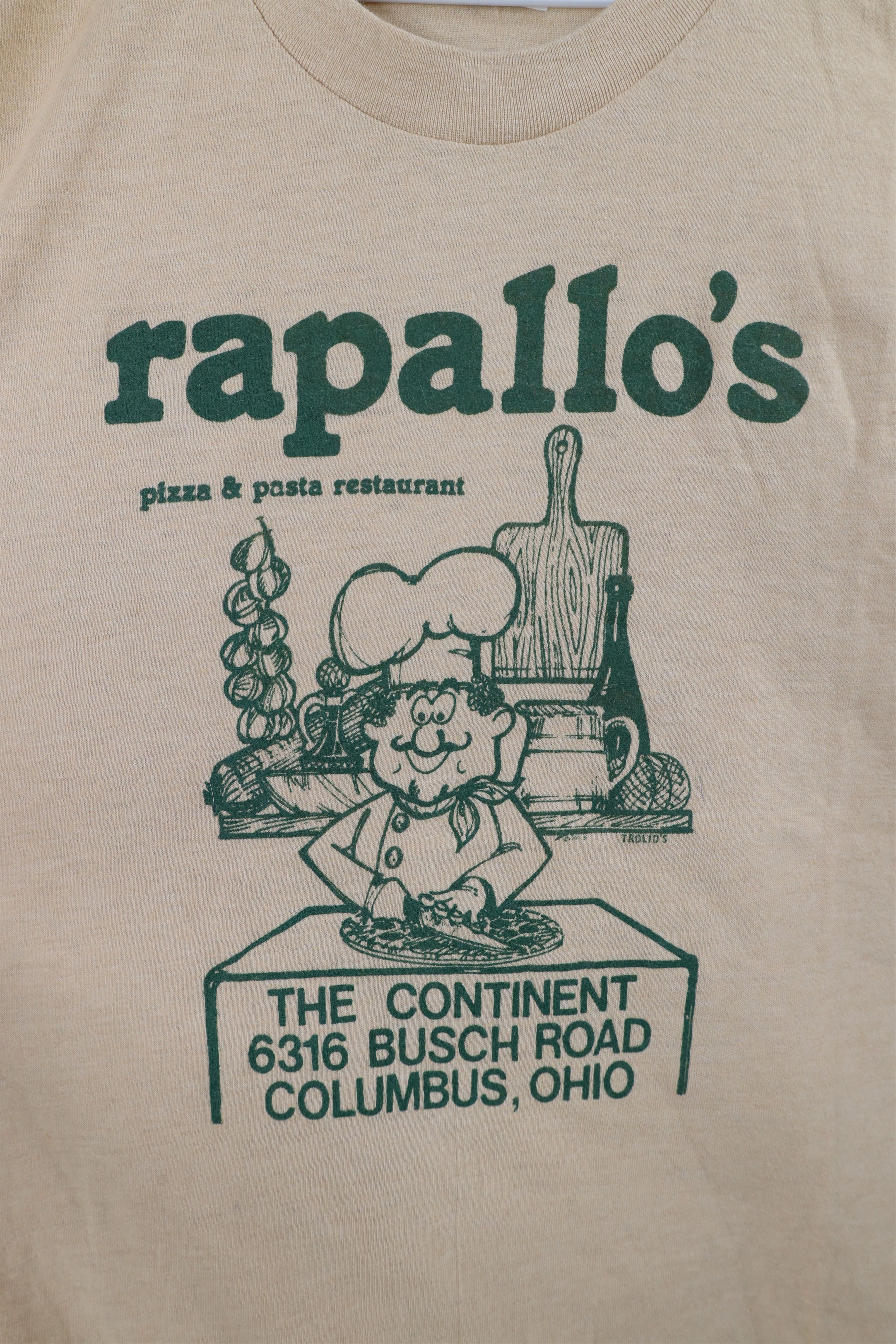 Vintage Vintage 80s Rapallos Pasta Restaurant Columbus T-Shirt USA Size US XL / EU 56 / 4 - 4 Thumbnail