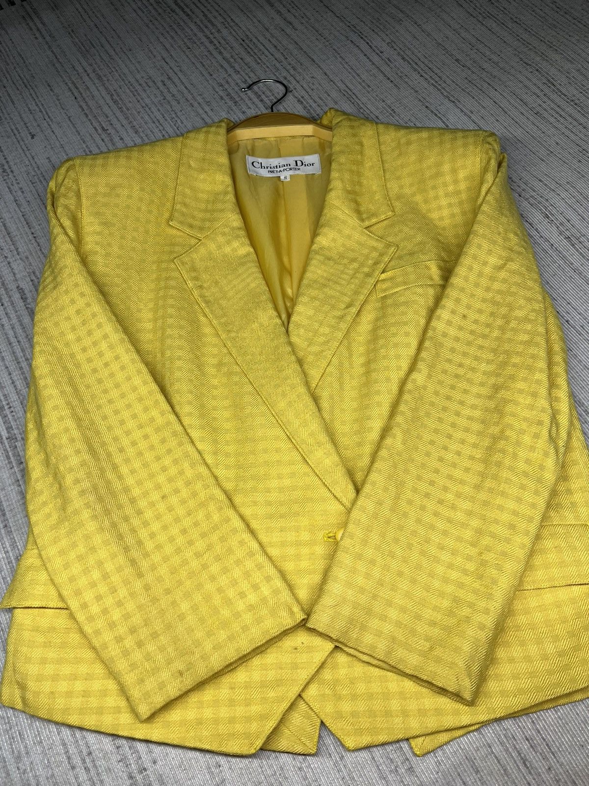 Christian Dior Monsieur A39 Vintage Christian Dior Pret-A-Porter Yellow Blazer Size US S / EU 44-46 / 1 - 7 Thumbnail