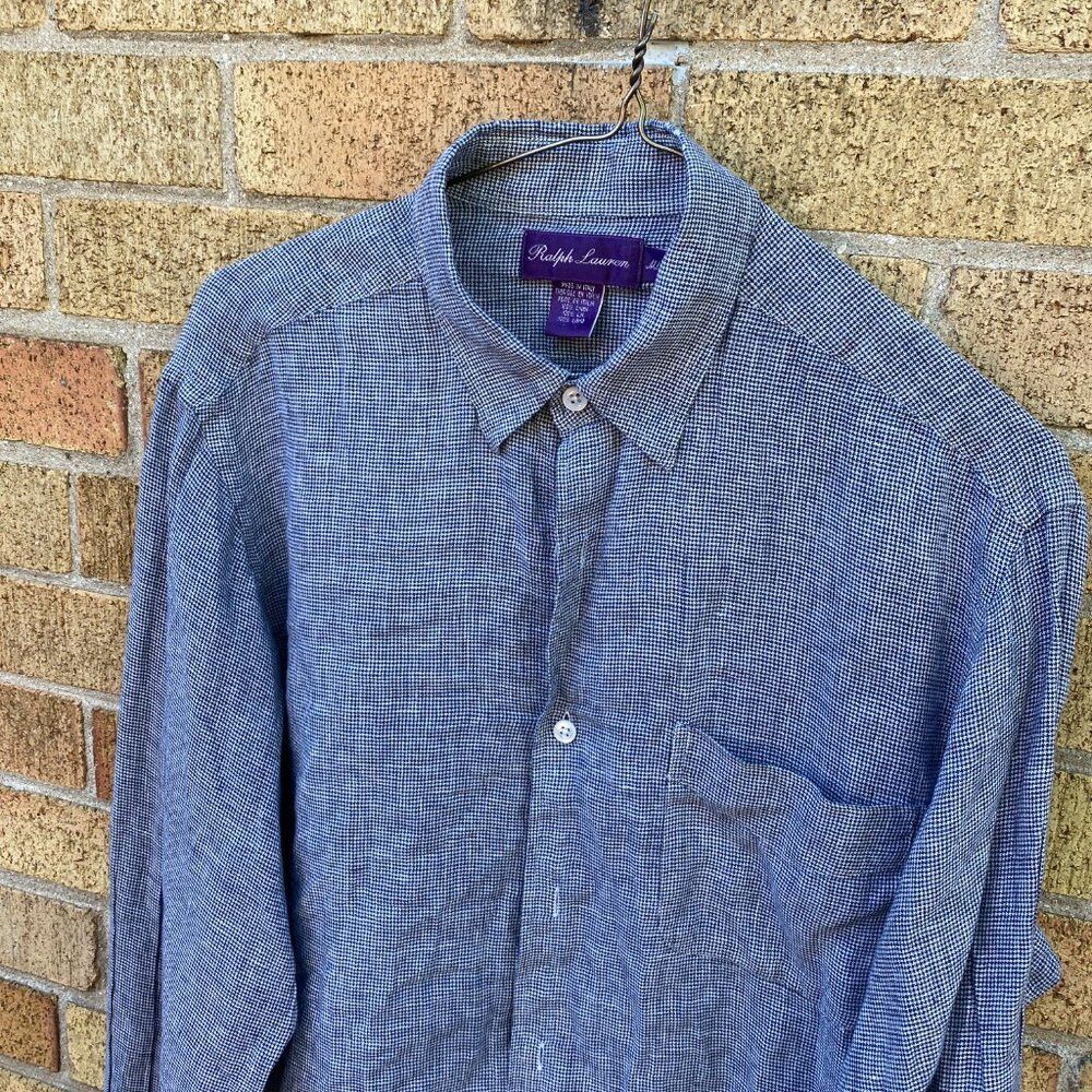 Ralph Lauren Purple Label Vintage Ralph Lauren Purple Label Linen Shirt Medium Size US M / EU 48-50 / 2 - 9 Thumbnail