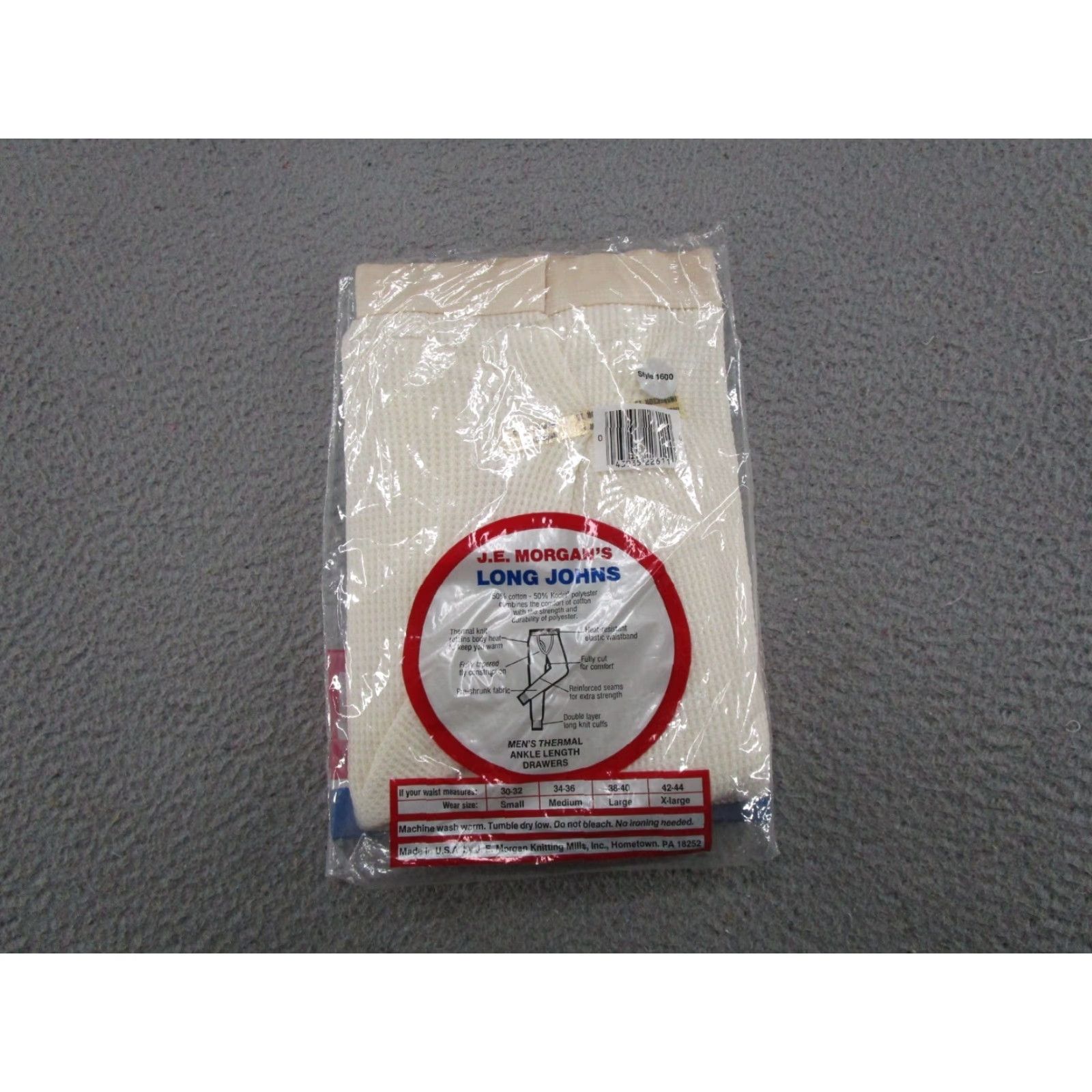Vintage NOS 80’s J.E. Morgan Long Johns Thermal Waffle Knit Pants Size L NEW SEALED Size US 33 - 4 Thumbnail