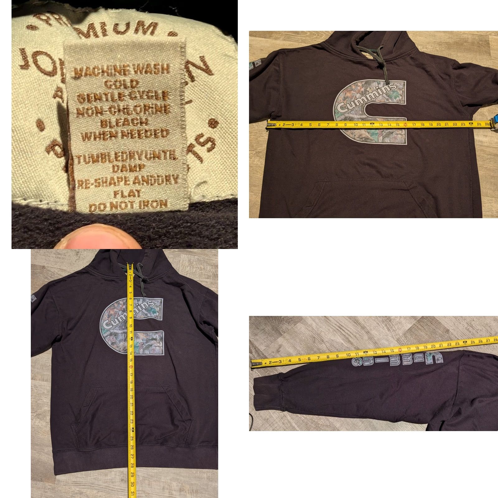 Diesel Cummins Hoodie Mens XL Black Long Sleeve Cummins Diesel Camouflage Logo Sleeve Hits Jon Lauren Apparel Hoodie Size US XL / EU 56 / 4 - 8 Thumbnail