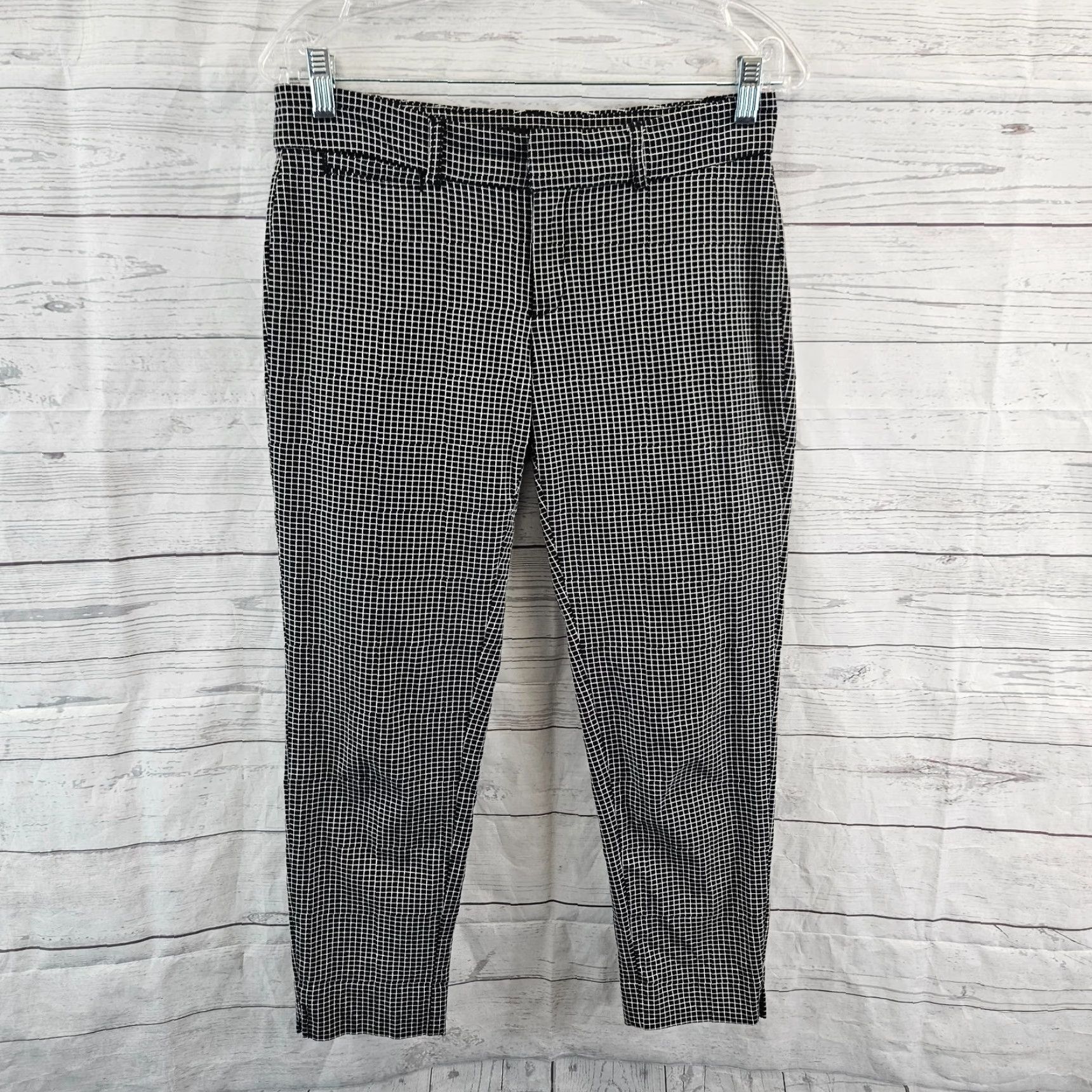 Banana Republic Banana Republic Womens Cropped Pants 4P Black White Low Rise Slim Fit Petite B Size 27" / US 4 / IT 40 - 2 Thumbnail