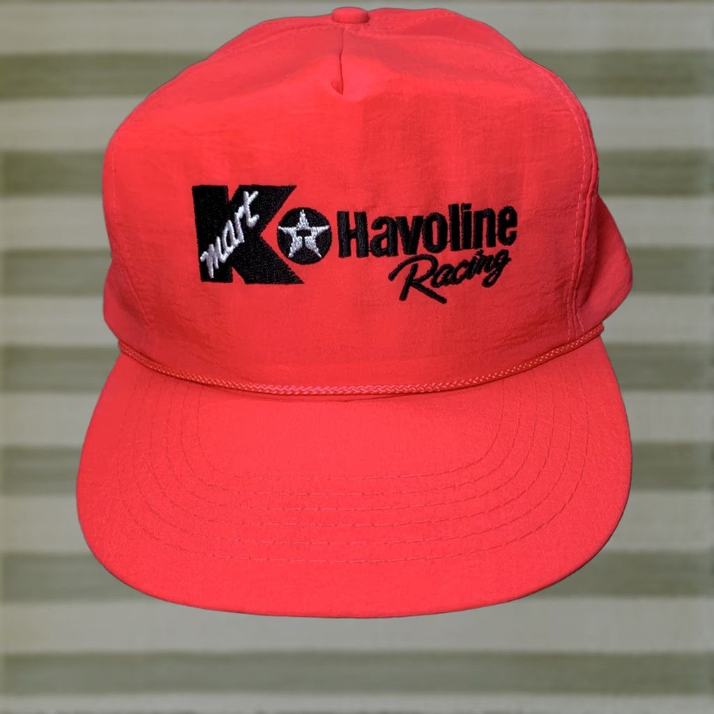 Clarks VINTAGE Kmart Havoline Racing Neon Pink Snapback Cap Hat Cap 90s NASCAR Gear Mens Adjustable Neon Pink Cap Size ONE SIZE - 1 Thumbnail