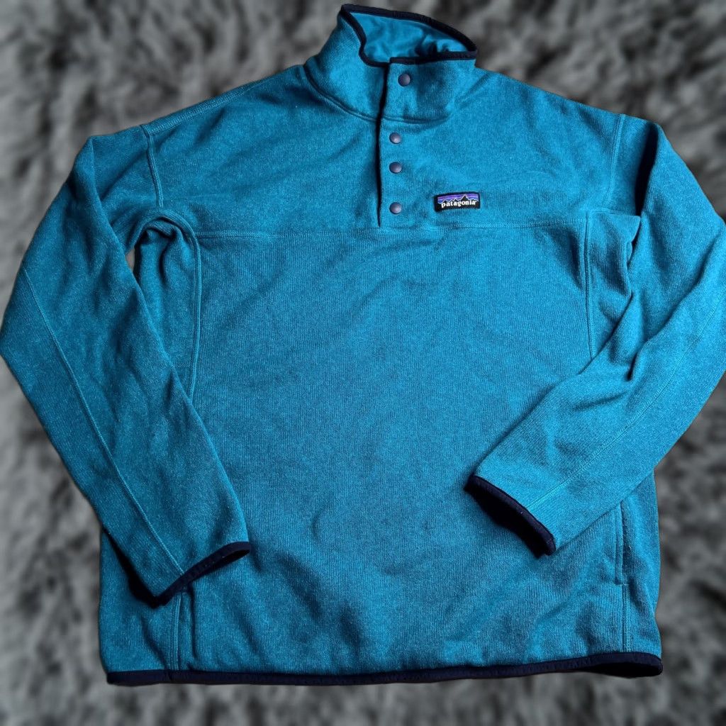 Patagonia Patagonia Pullover Womens Large Blue Fleece Snap Mock Neck Pockets Winter Size L / US 10 / IT 46 - 1 Thumbnail