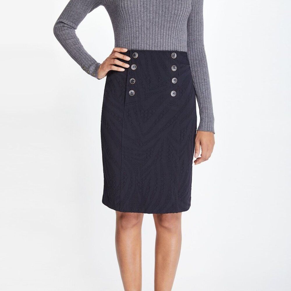 J.McLaughlin NWT New J.Mclaughlin Zebra Jacquard Valerie Black Skirt Siz Size 36" / US 14 / IT 50 - 2 Thumbnail