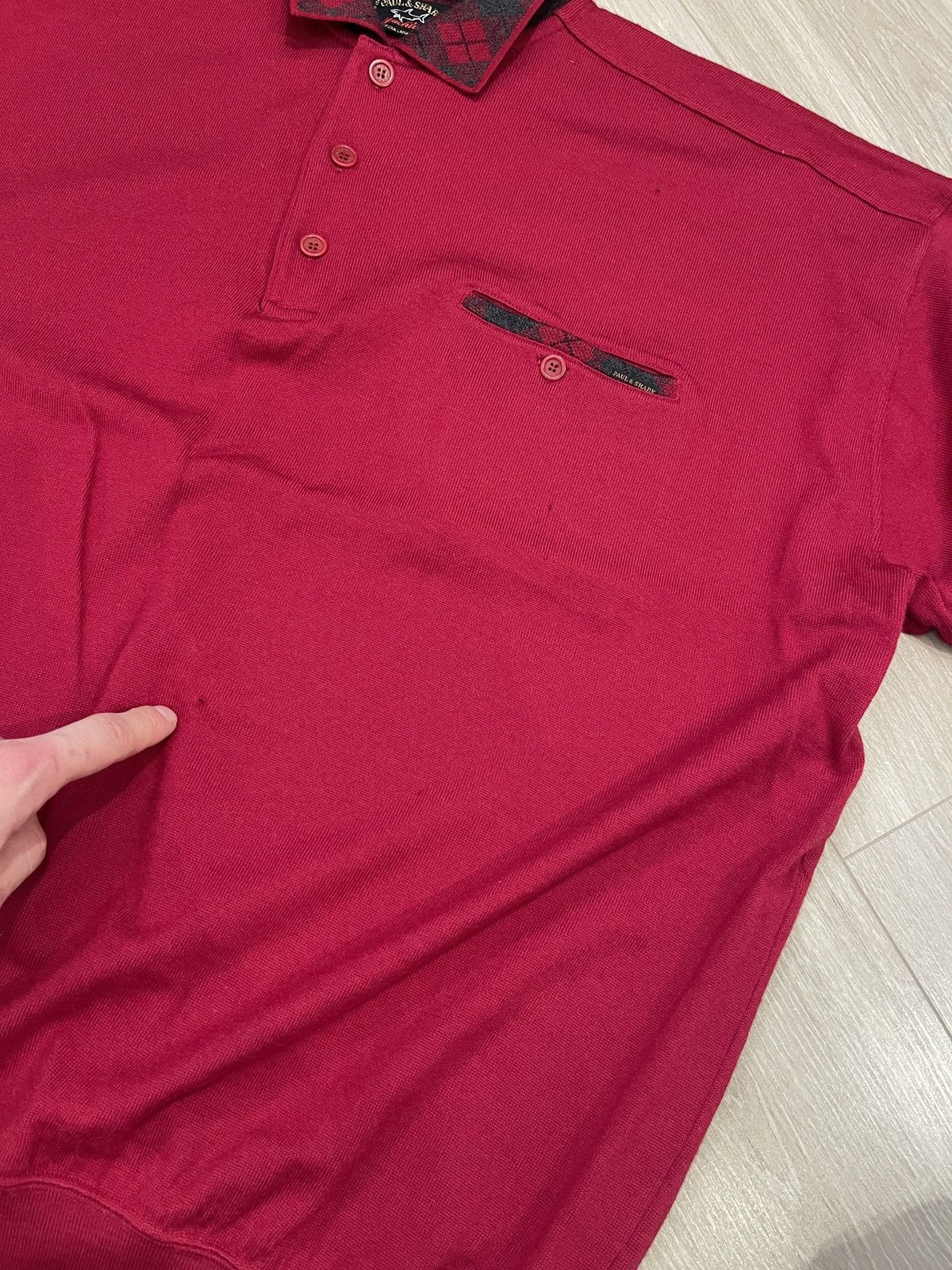 Paul & Shark Vintage Paul & Shark wool sweater polo long sleeve red Size US XXL / EU 58 / 5 - 19 Thumbnail