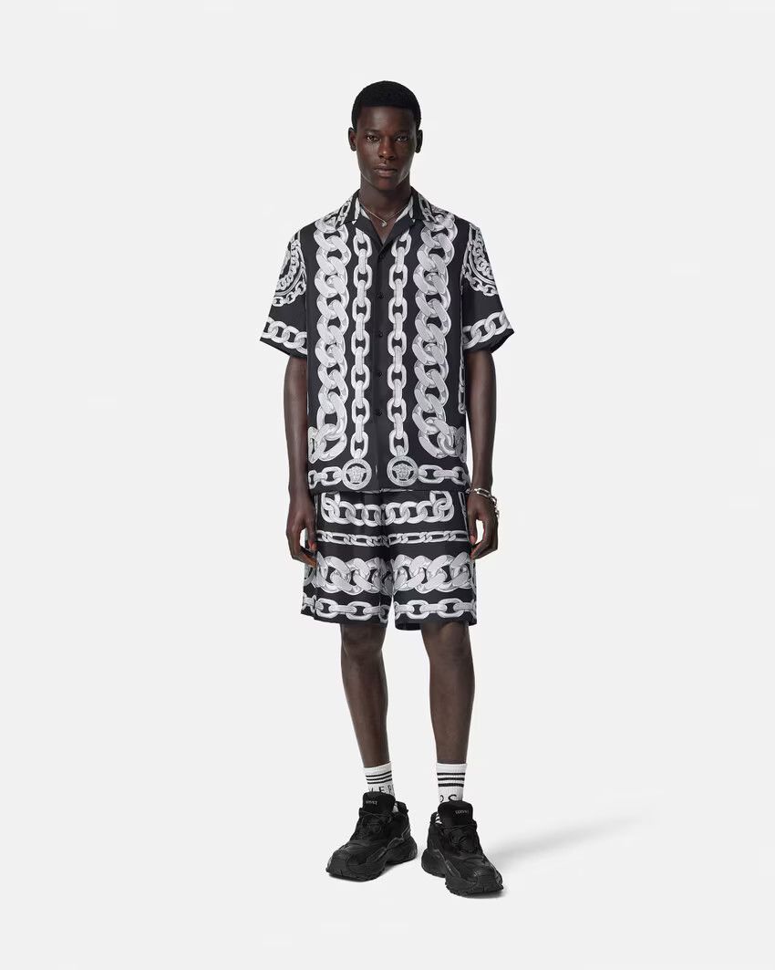 Versace o1s22i1n0125 Bowling Shirt in Black Silver Size US L / EU 52-54 / 3 - 2 Thumbnail