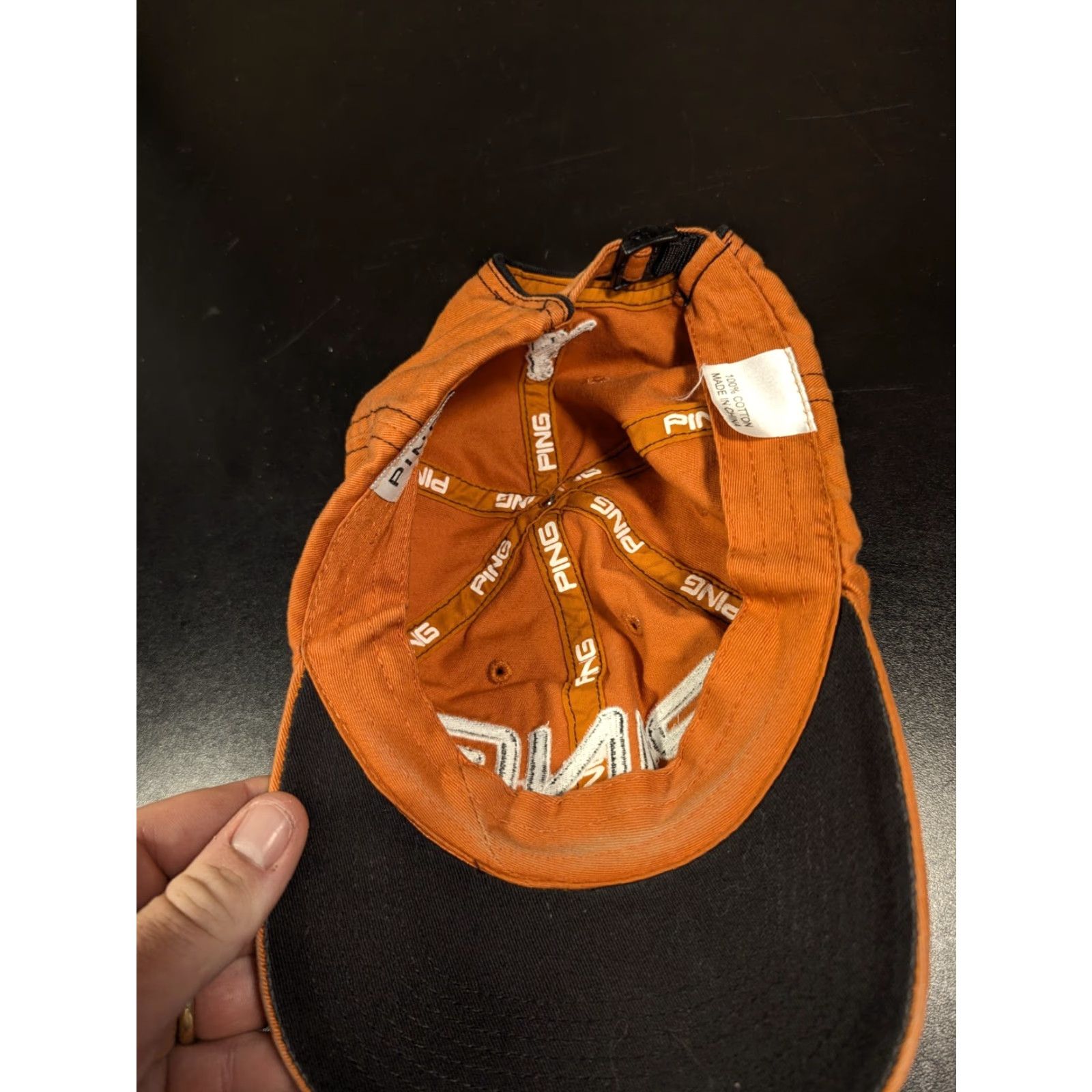 Vintage Ping Baseball Cap Hat Mens Orange Adjustable Strapback OSFM Golf Cap Size ONE SIZE - 5 Thumbnail