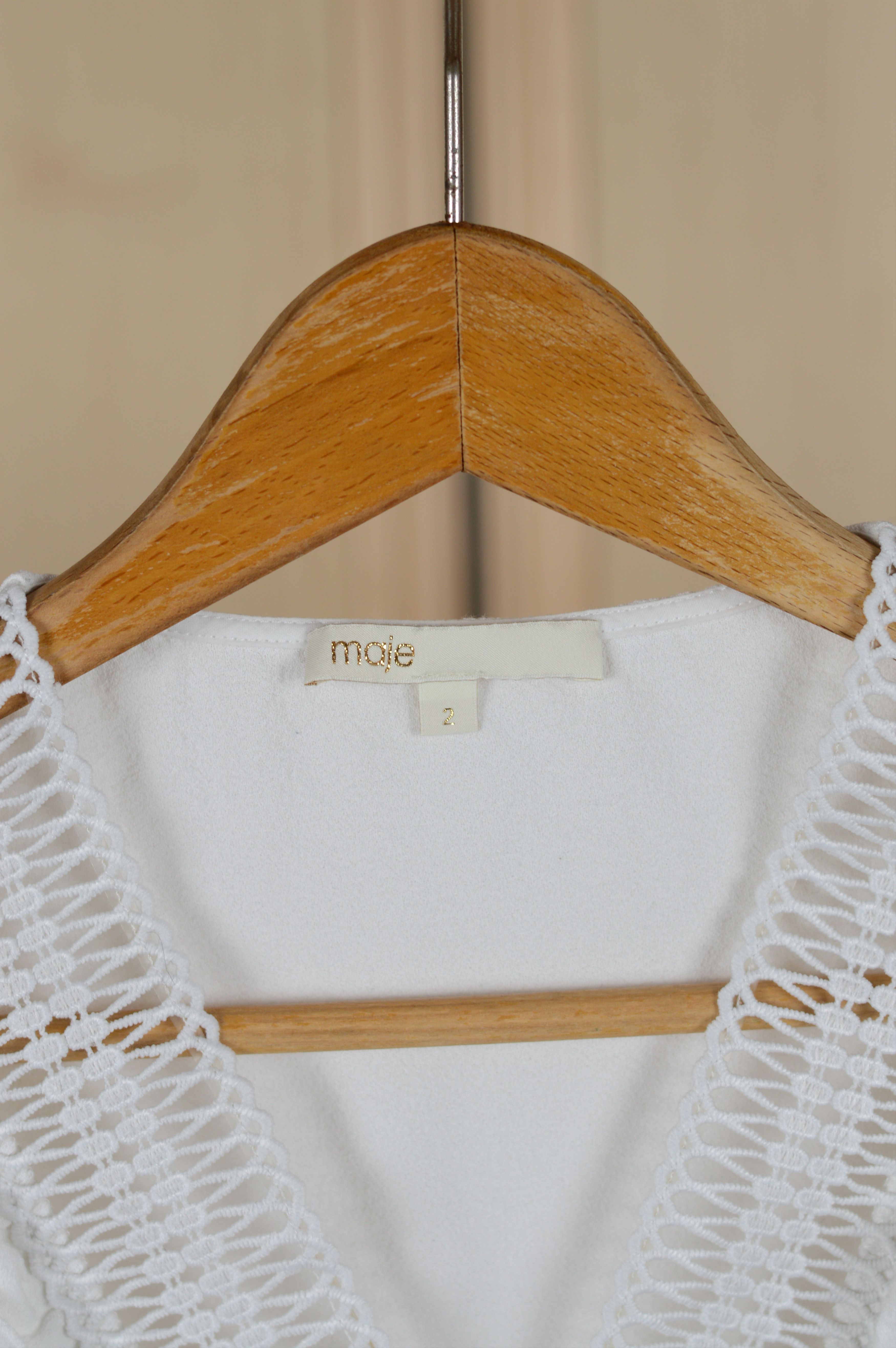 Maje Maje White Viscose Blouse Size XS / US 0-2 / IT 36-38 - 3 Thumbnail