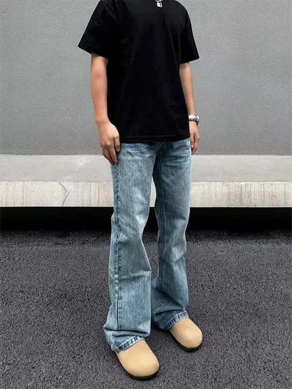 Japanese Brand High Street Micro Flare Vintage Y2K Straight Leg Jeans Size US 34 / EU 50 - 1 Thumbnail