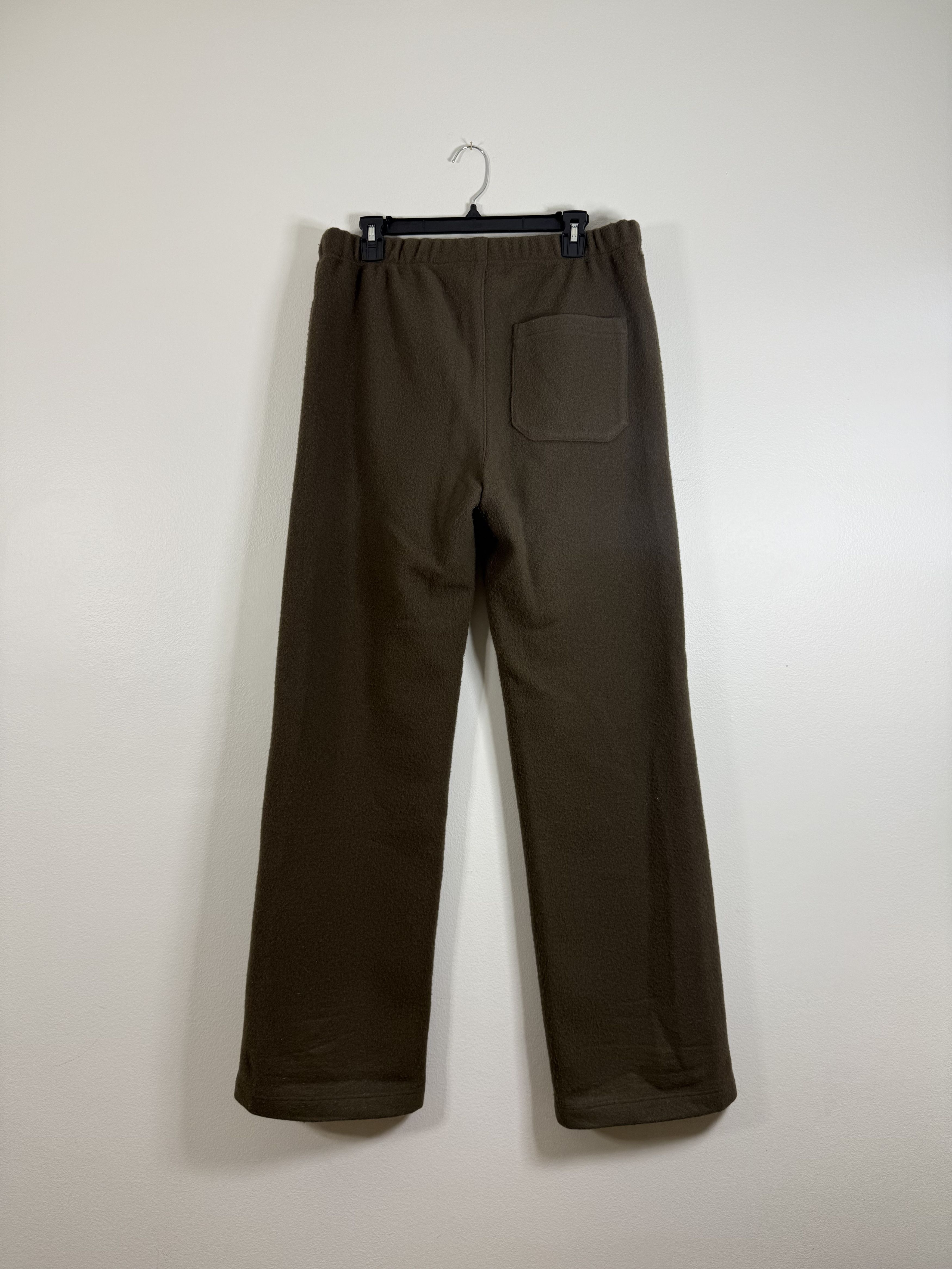 RIER Moss Brown Wool Drawstring Trousers Size US 32 / EU 48 - 3 Thumbnail