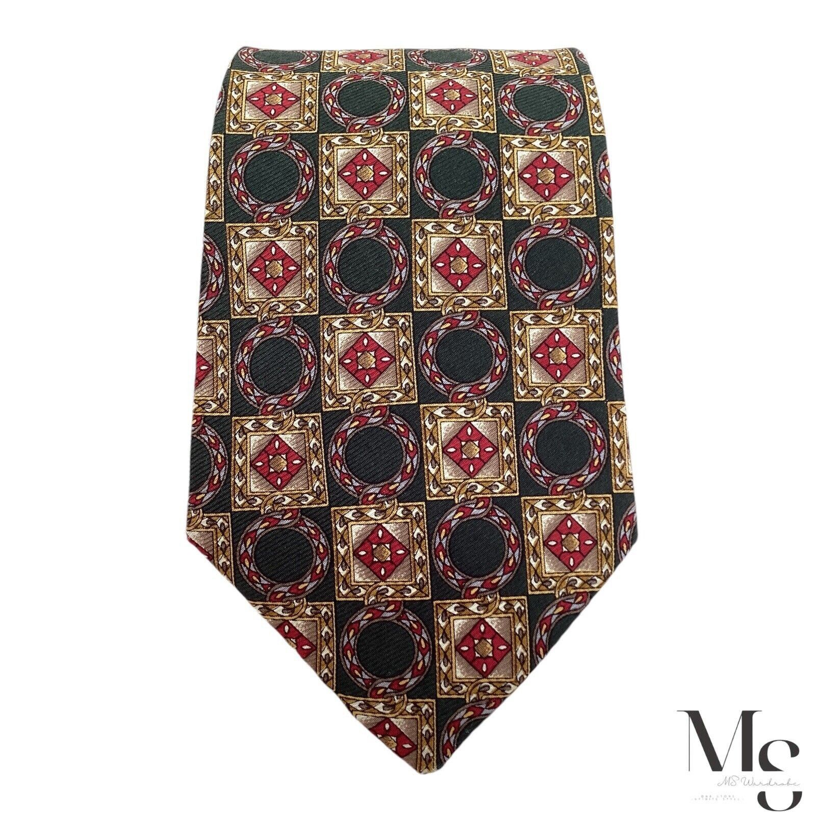 Burberry BURBERRYS OF LONDON Green Geometric Luxury Silk Tie H.Made U Size ONE SIZE - 3 Thumbnail