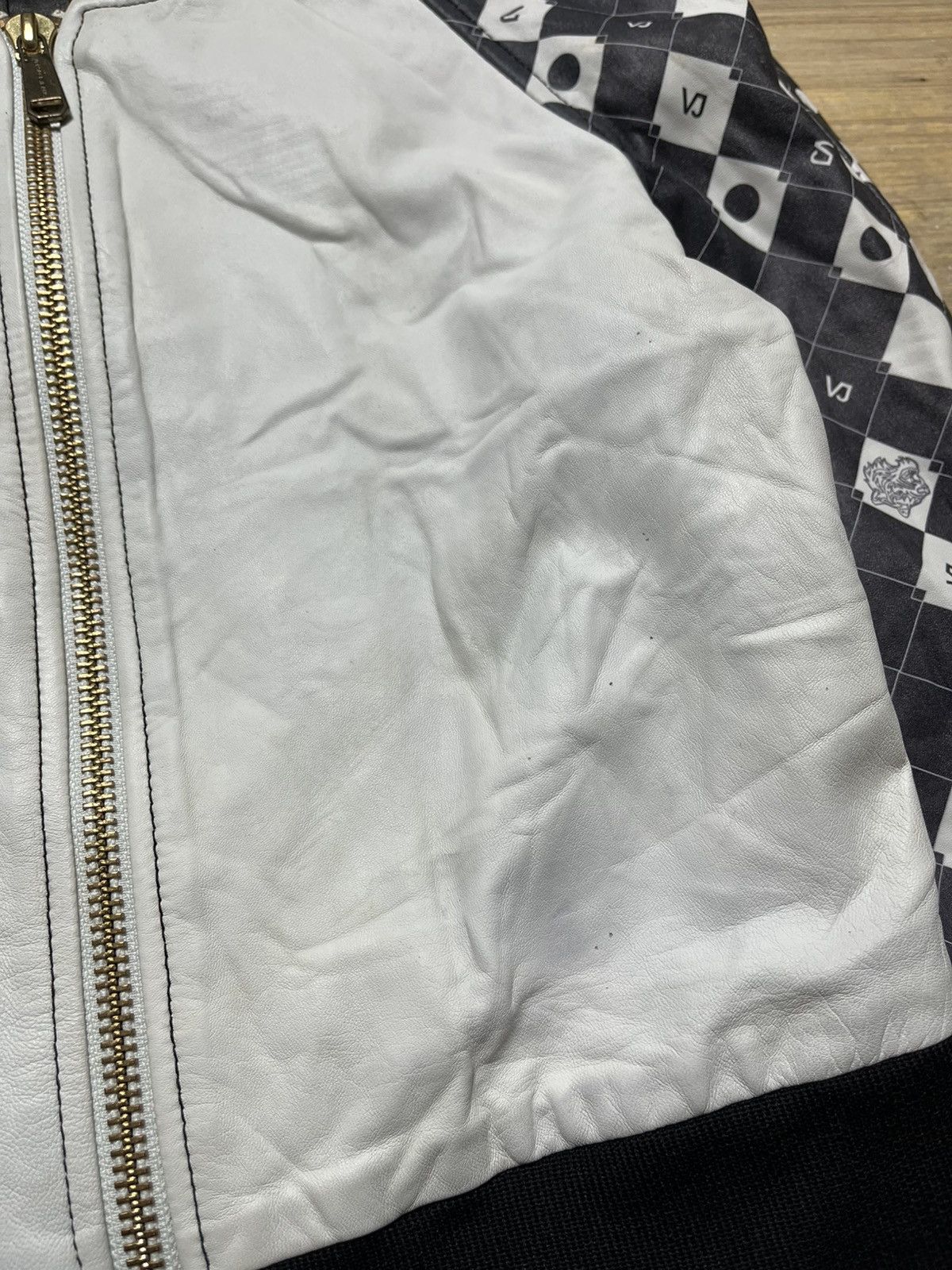 Versace × Versace Jeans Couture Versace Jeans Couture Damier Leather Bomber Jacket Size XS / US 0-2 / IT 36-38 - 6 Thumbnail