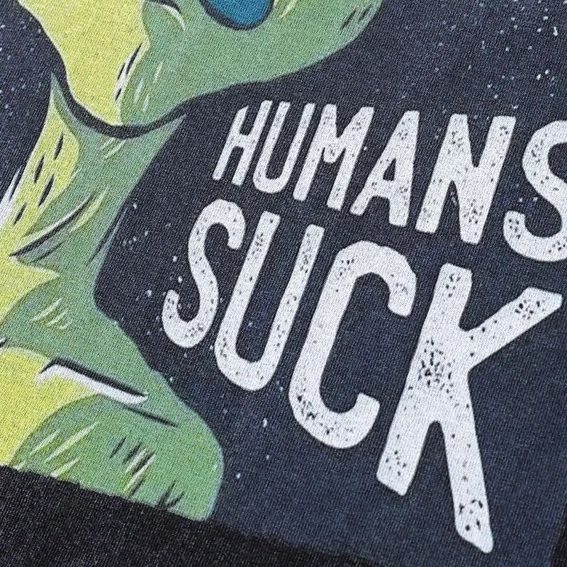 Vintage Vintage Design Humans Suck Alien Long Sleeve Tee Size US XL / EU 56 / 4 - 5 Thumbnail