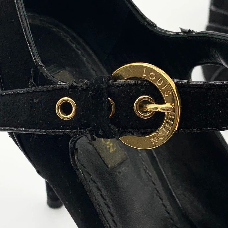 Louis Vuitton Louis Vuitton Black thin heel fish mouth high heels Size US 5.5 / IT 35.5 - 6 Thumbnail