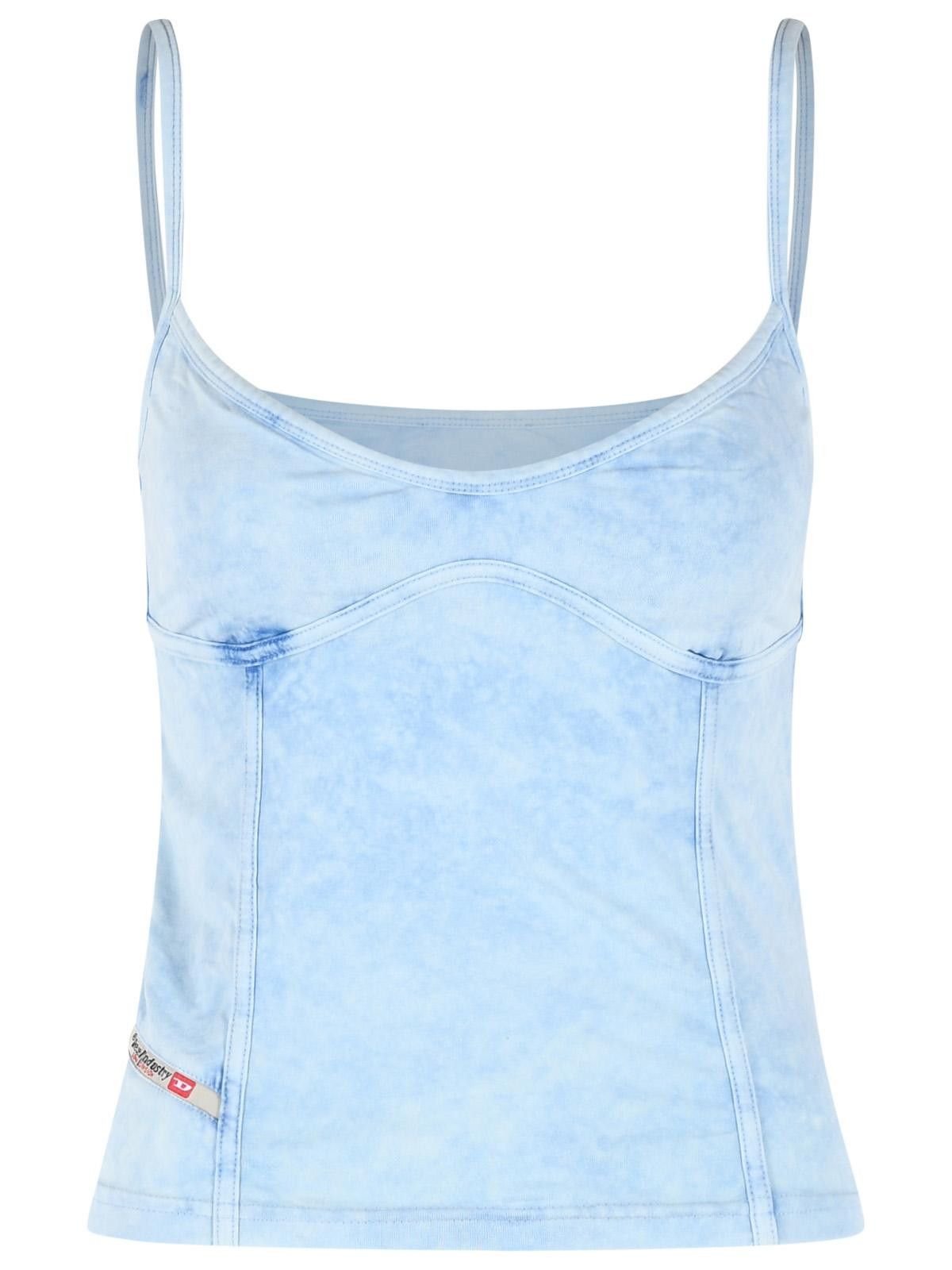 Diesel DIESEL 'Ony' Light Blue Stretch Cotton Tank Top Size M / US 6-8 / IT 42-44 - 1 Thumbnail