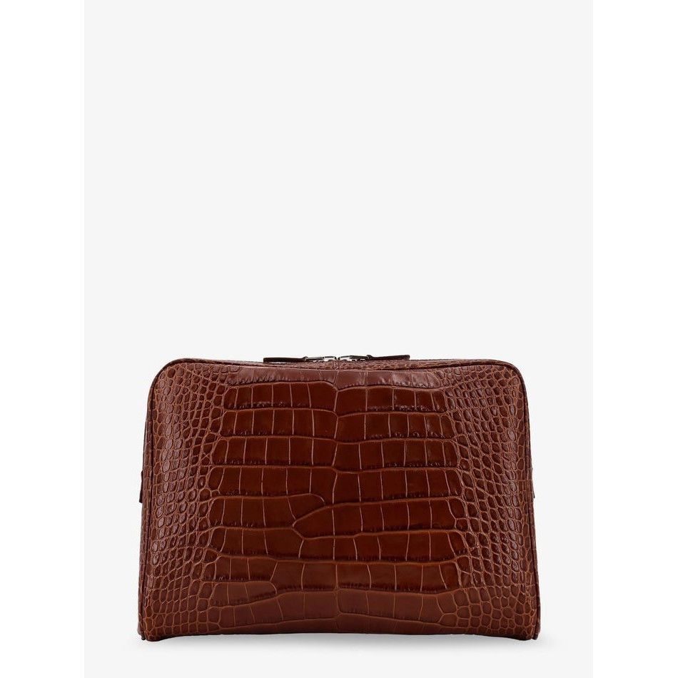 Tom Ford TOM FORD Brown Embossed Leather Clutch Bag New & Authentic Size ONE SIZE - 2 Thumbnail