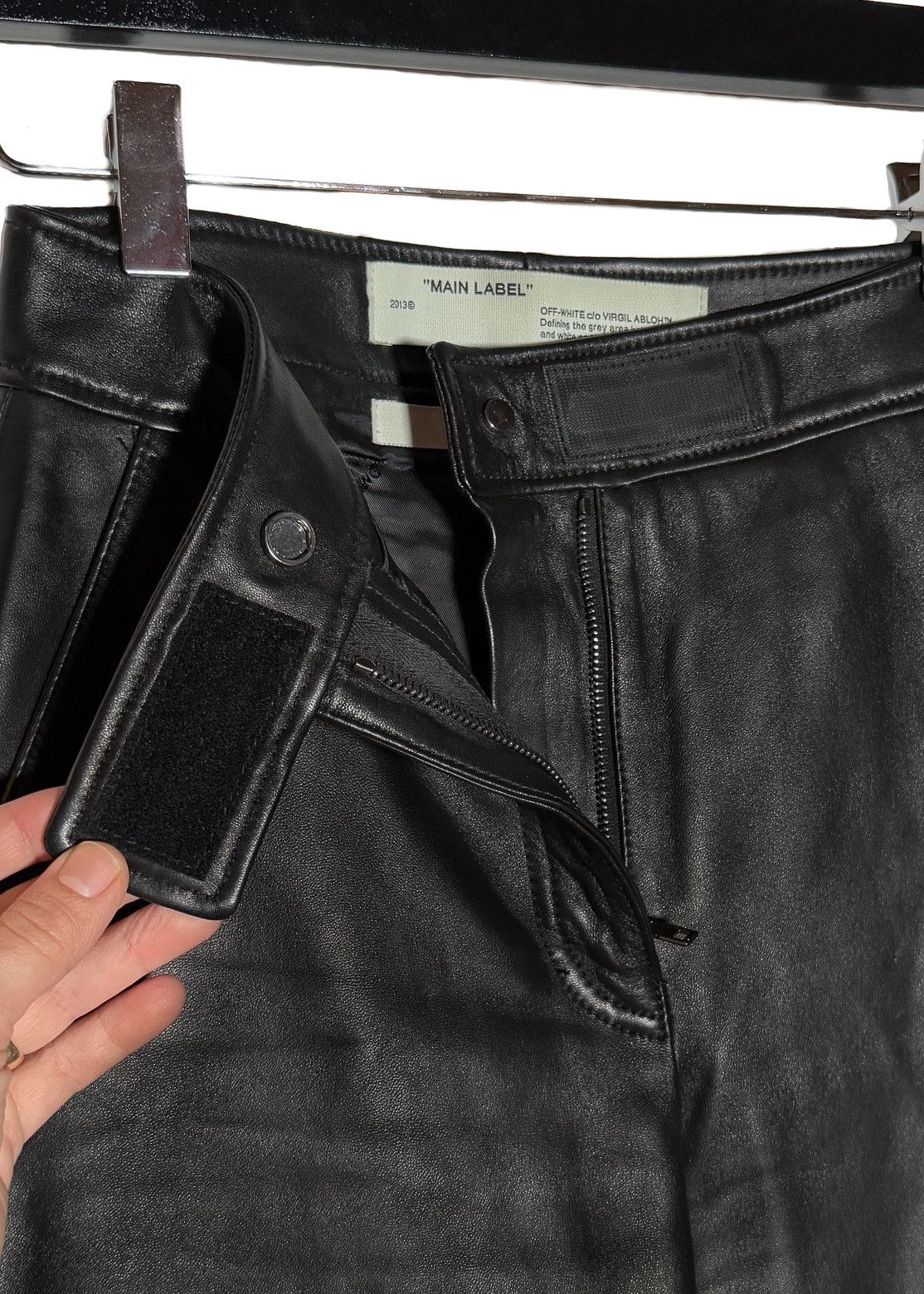 Off-White Off-White Black Leather Tied Ankle Pants Size 25" / US 0 / IT 36 - 8 Thumbnail