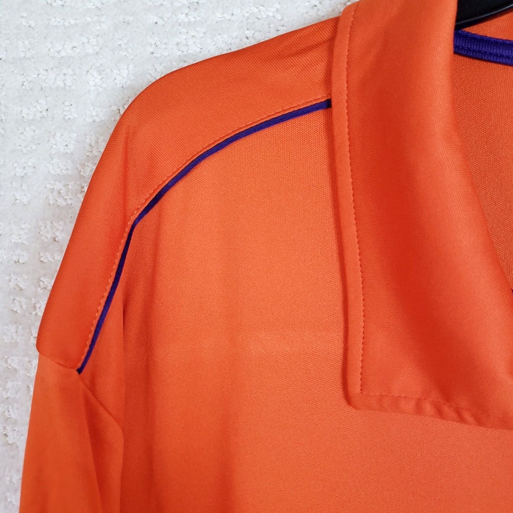 Vintage VINTAGE Colosseum Clemson Tigers Striped Polo Shirt Orange Purple Paw Golf XXL Size US XXL / EU 58 / 5 - 6 Thumbnail