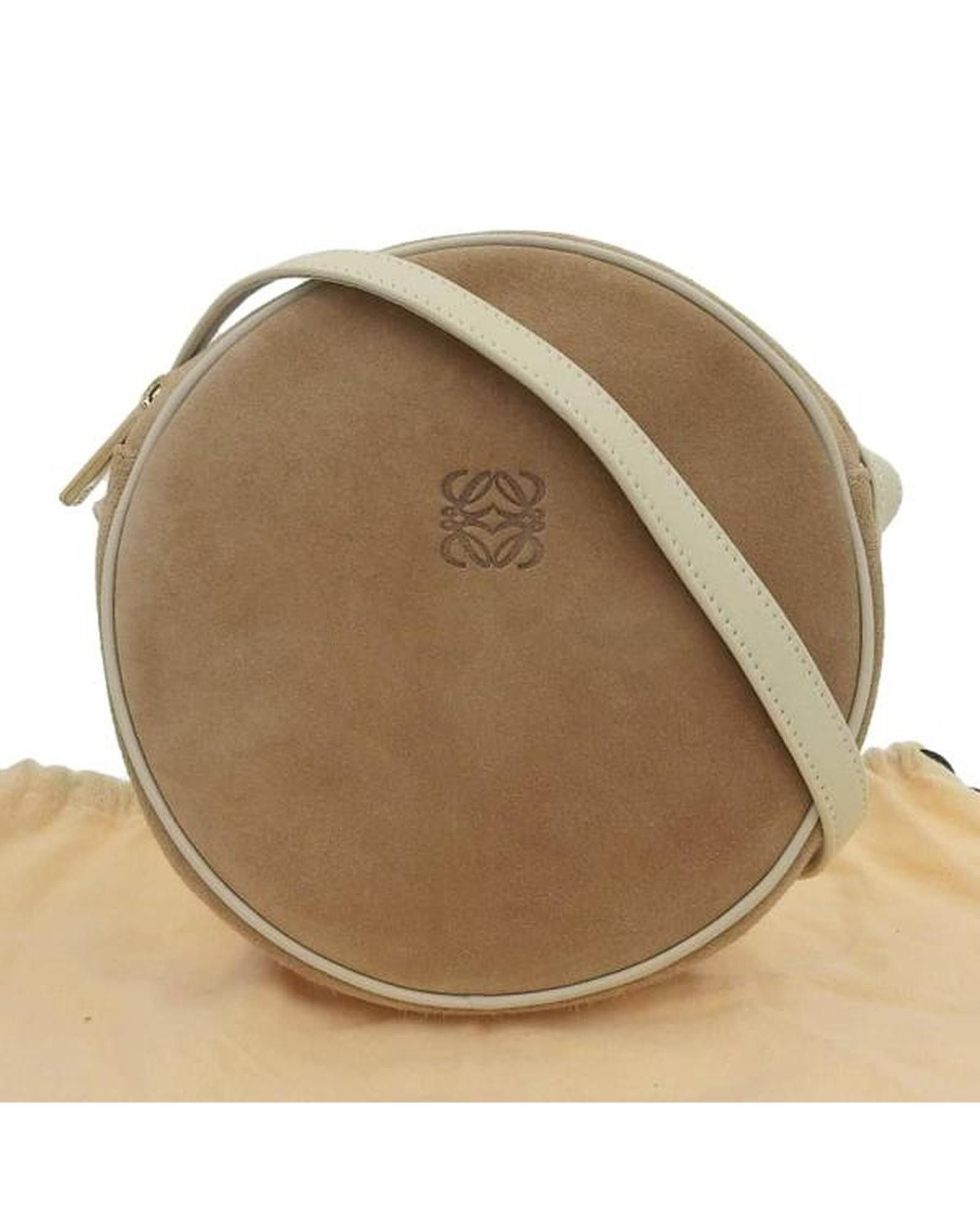 image of Loewe Brown Suede Crossbody Bag With Anagram Design, Women's