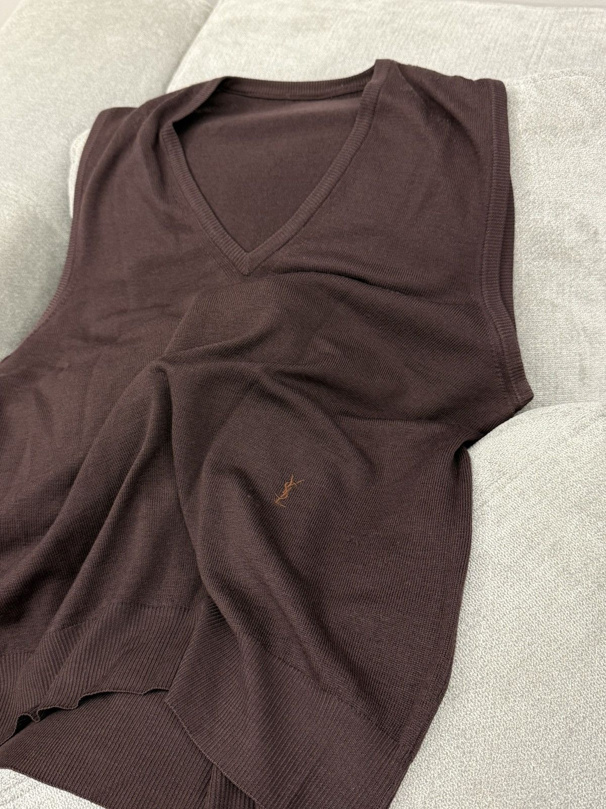 Yves Saint Laurent Vintage Yves Saint Laurent YSL Brown Vest Size US M / EU 48-50 / 2 - 2 Thumbnail