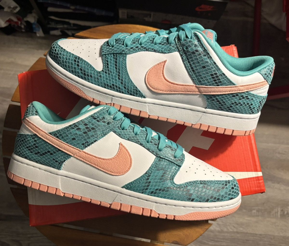 Nike Nike Dunk Low Retro Snakeskin Washed Teal Size US 10.5 / EU 43-44 - 1 Thumbnail
