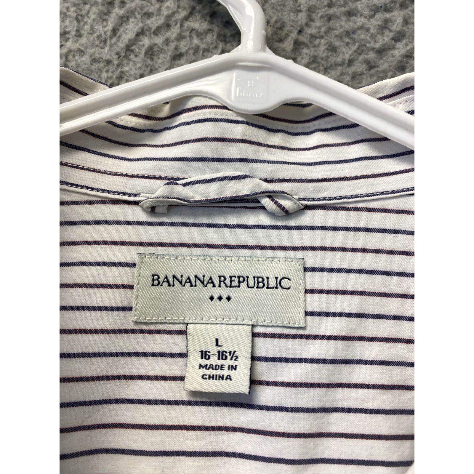 Banana Republic Banana Republic Button-Up Shirt Large Mens Blue Striped Collared Regular Fit Size US L / EU 52-54 / 3 - 3 Thumbnail