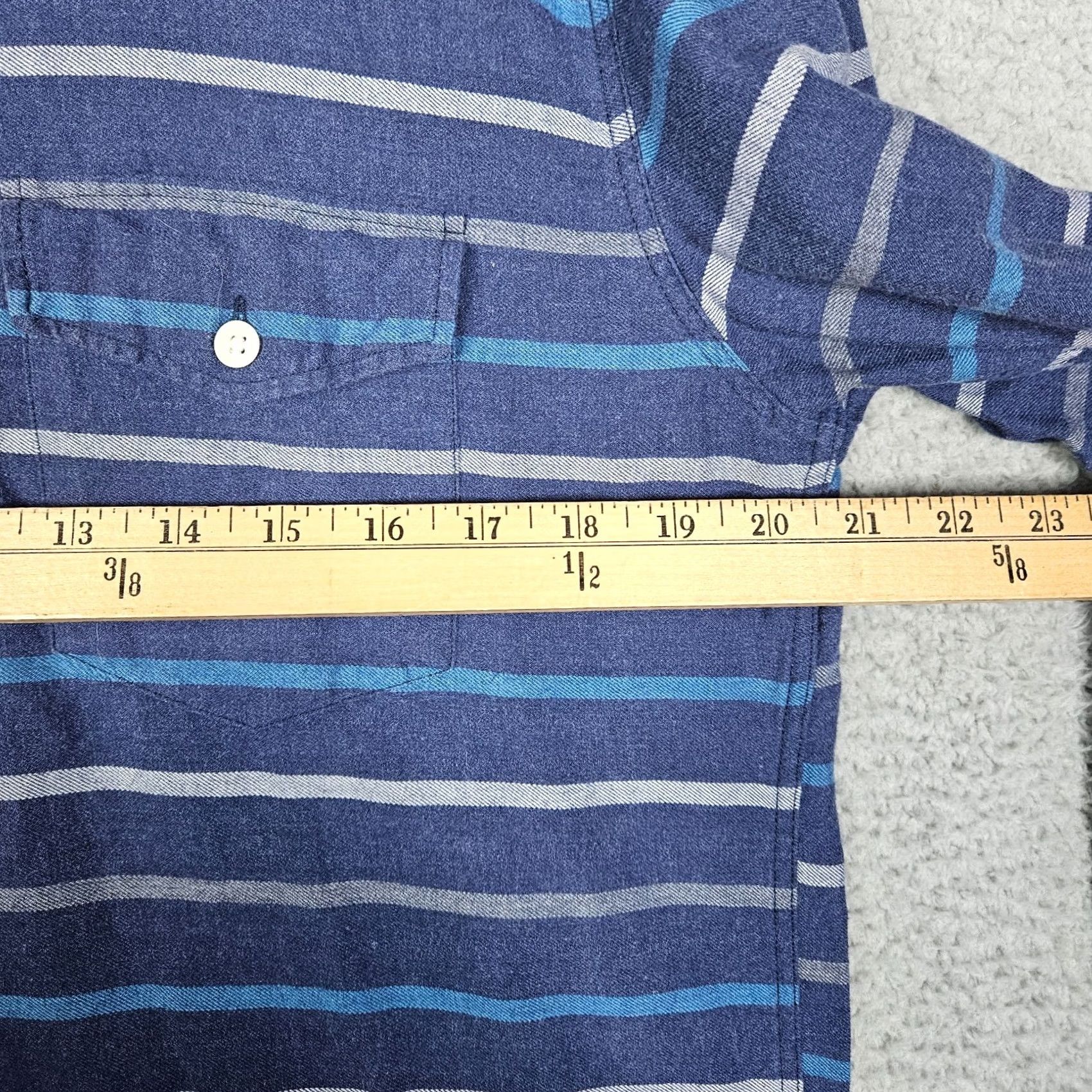 J.Crew J.CREW Button-Up Shirt Stripes Flannel Blue 1/4 Button Up 100% Cotton M Casual Men’s Shirt Size US M / EU 48-50 / 2 - 6 Thumbnail