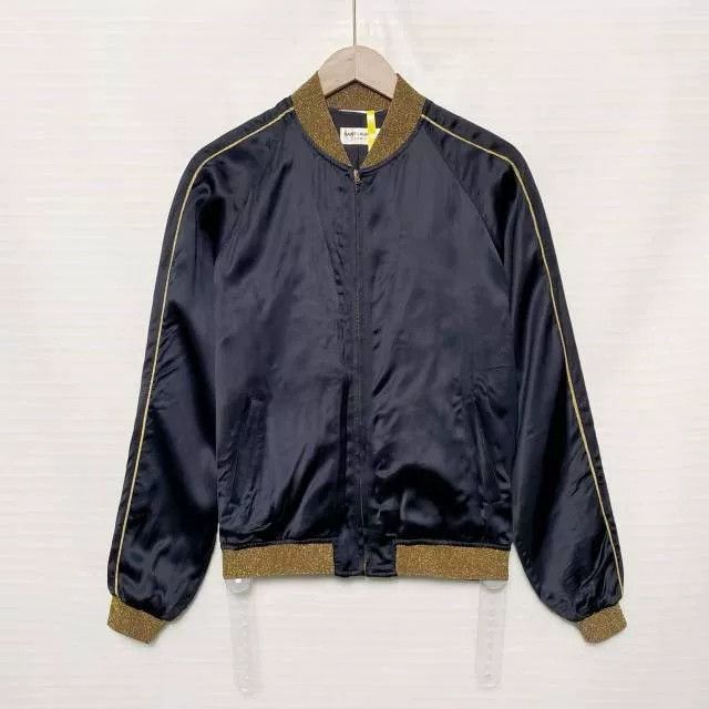 Saint Laurent Paris Saint Laurent Black Gold Silk Jacket Size US L / EU 52-54 / 3 - 1 Thumbnail