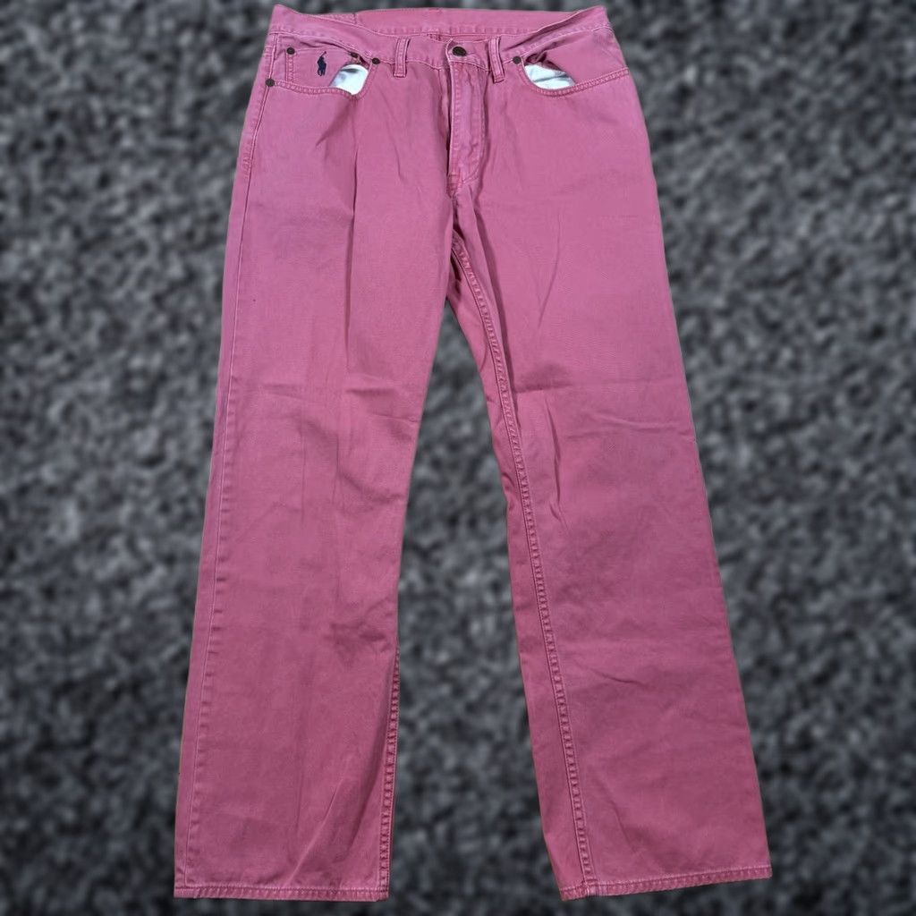 Polo Ralph Lauren VINTAGE Polo Ralph Lauren Jeans Mens 32x30 Pink Straight Fit Slimming Light Wash Straight Mens Size US XS / EU 42 / 0 - 1 Thumbnail